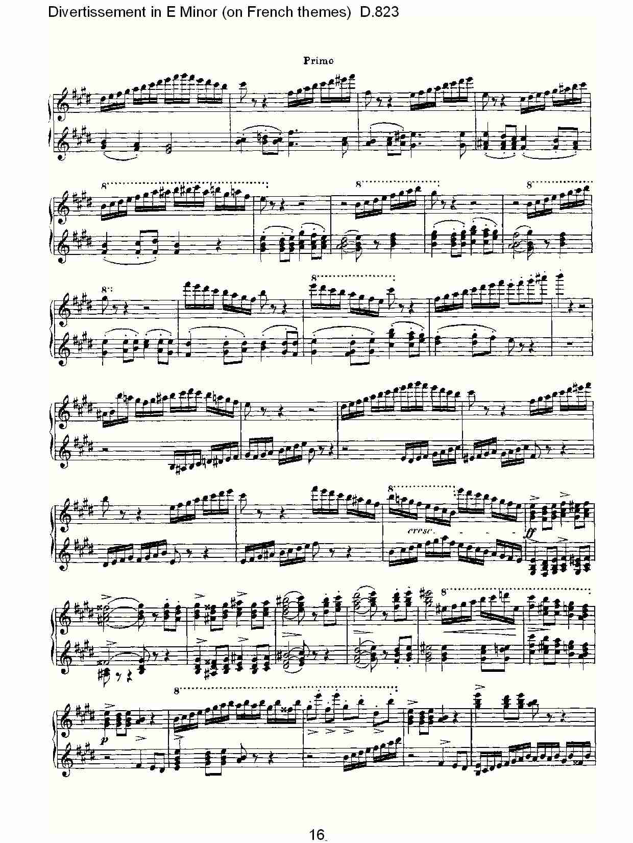 E小调嬉戏曲（法国主题）D.823（四）