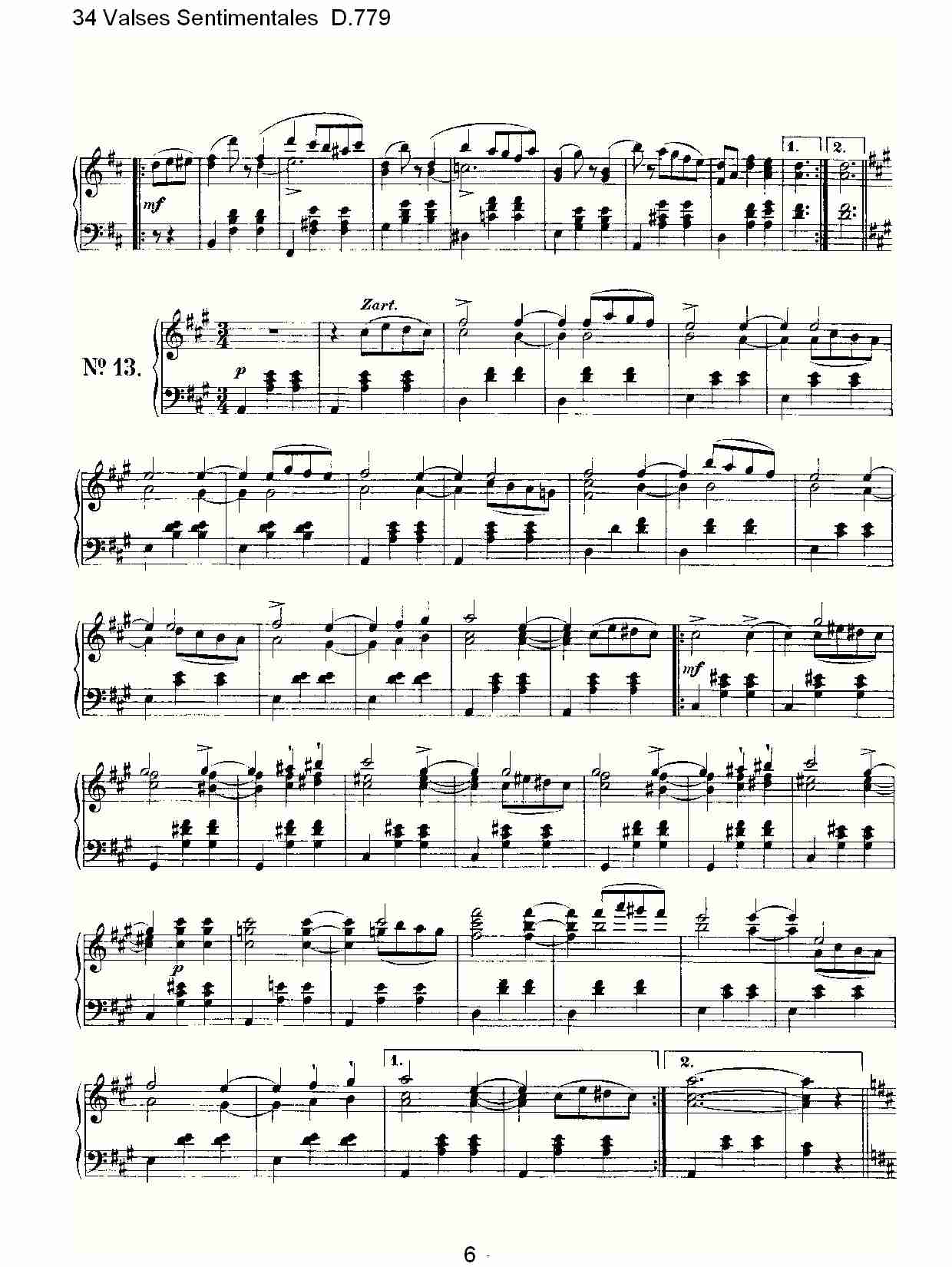 34 Valses Sentimentales D.779  34伤感圆舞曲D.779（二）