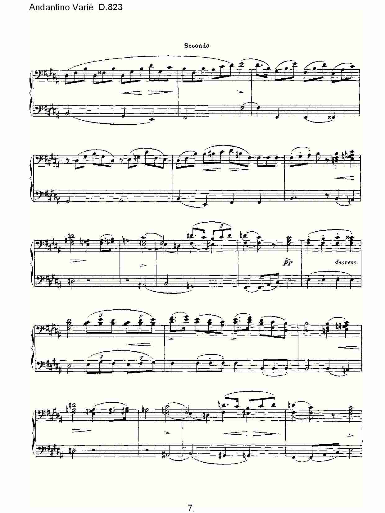 Andantino Varié D.823    小行板杂集D.823（二）