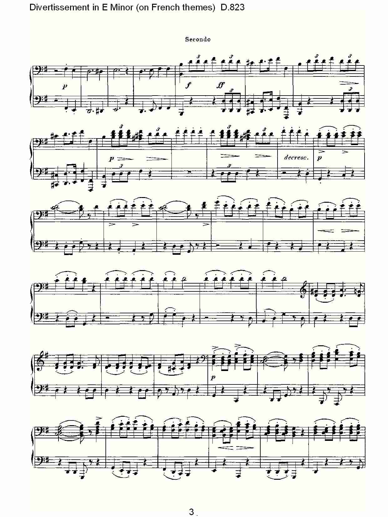 E小调嬉戏曲（法国主题）D.823（一）