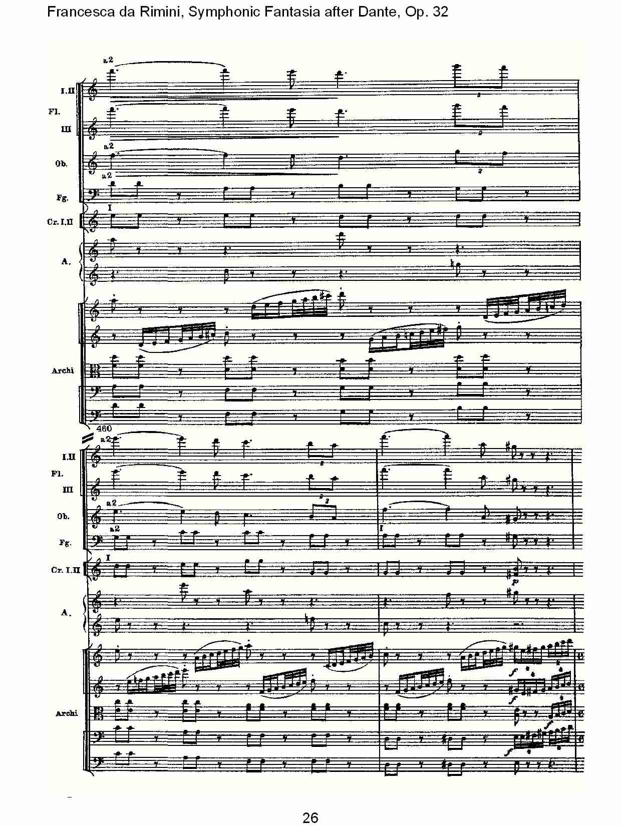 Francesca da Rimini, 但丁幻想曲Op.32 第二部（六）