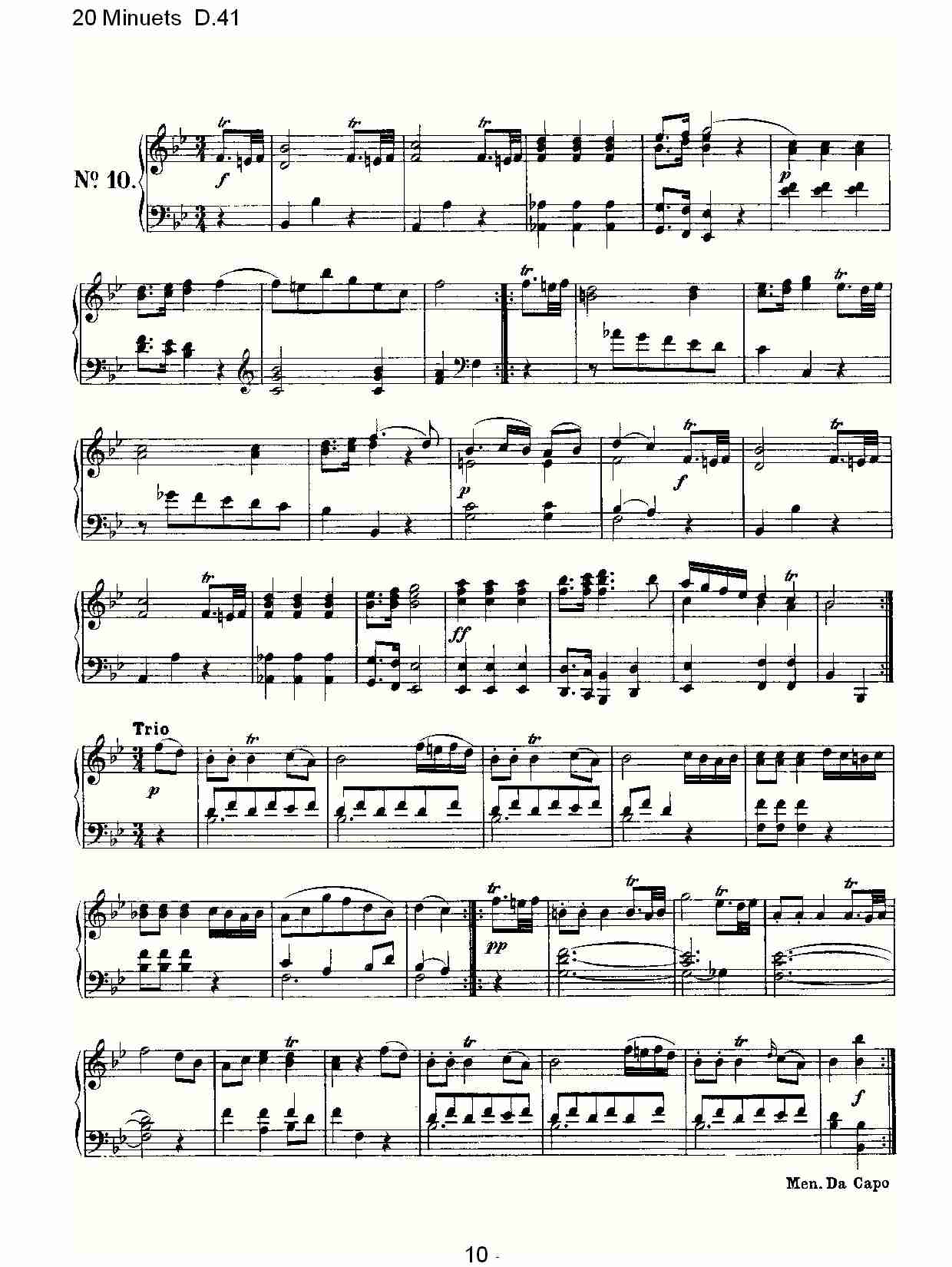 20 Minuets D.41  20米奴哀小步舞曲D.41（二）
