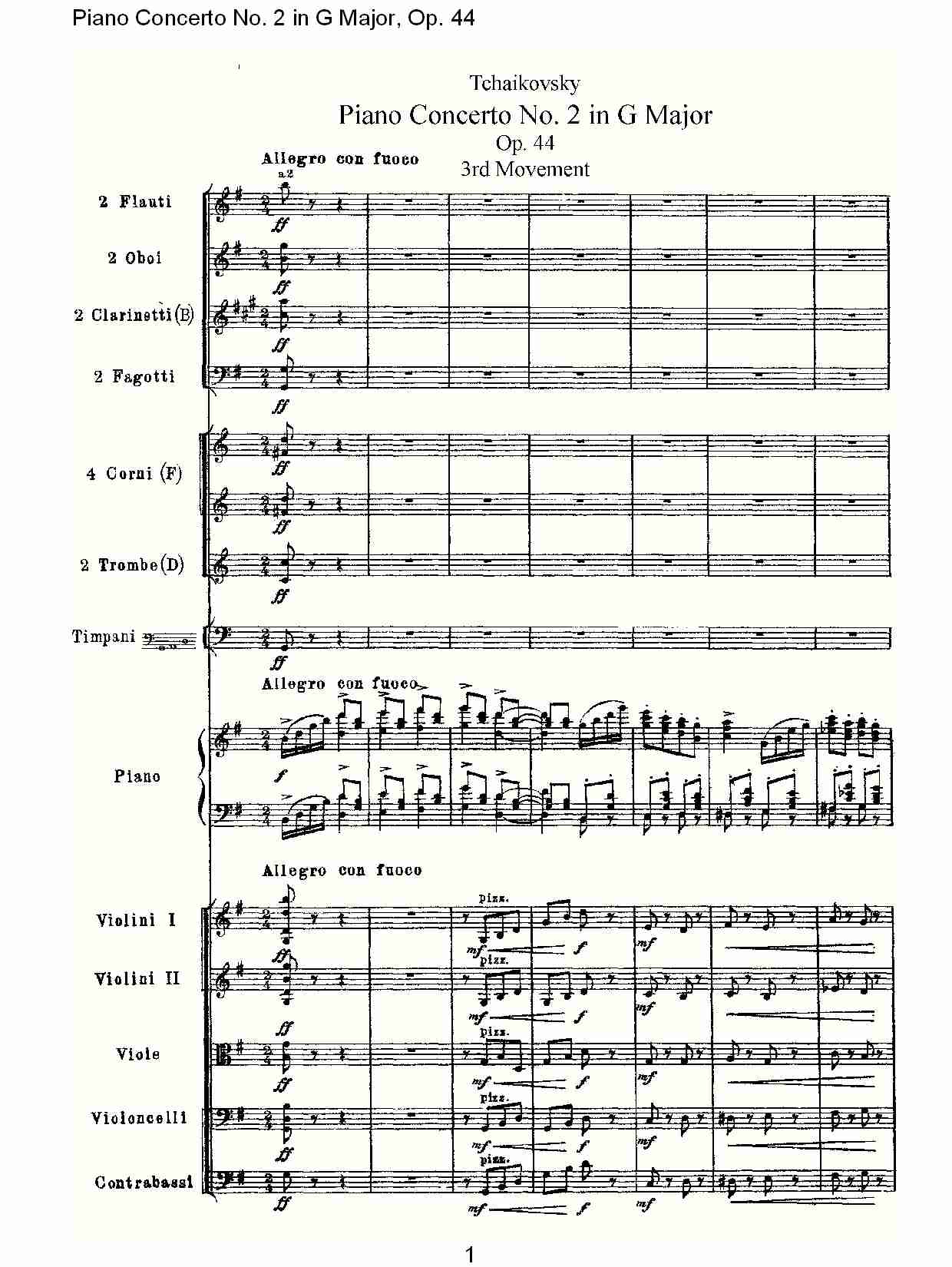 G大调第二钢琴协奏曲, Op.44第三乐章（一）