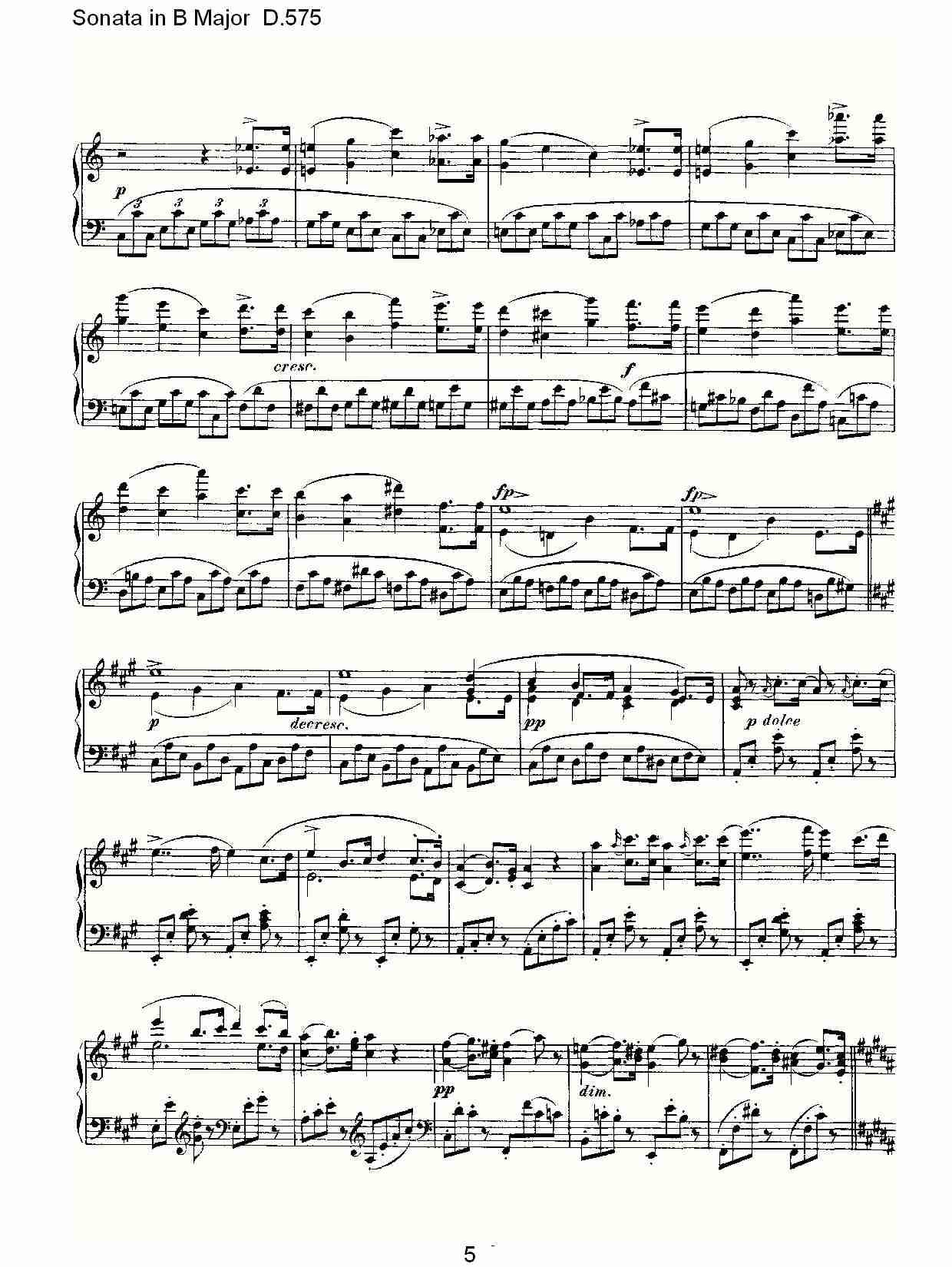 Sonata in B Major D.575 B大调奏鸣曲D.575（一）
