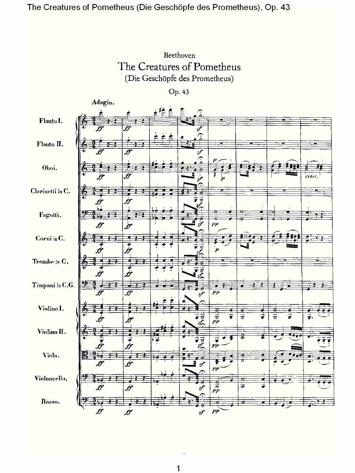 The Creatures of Pometheus Op.43（一）