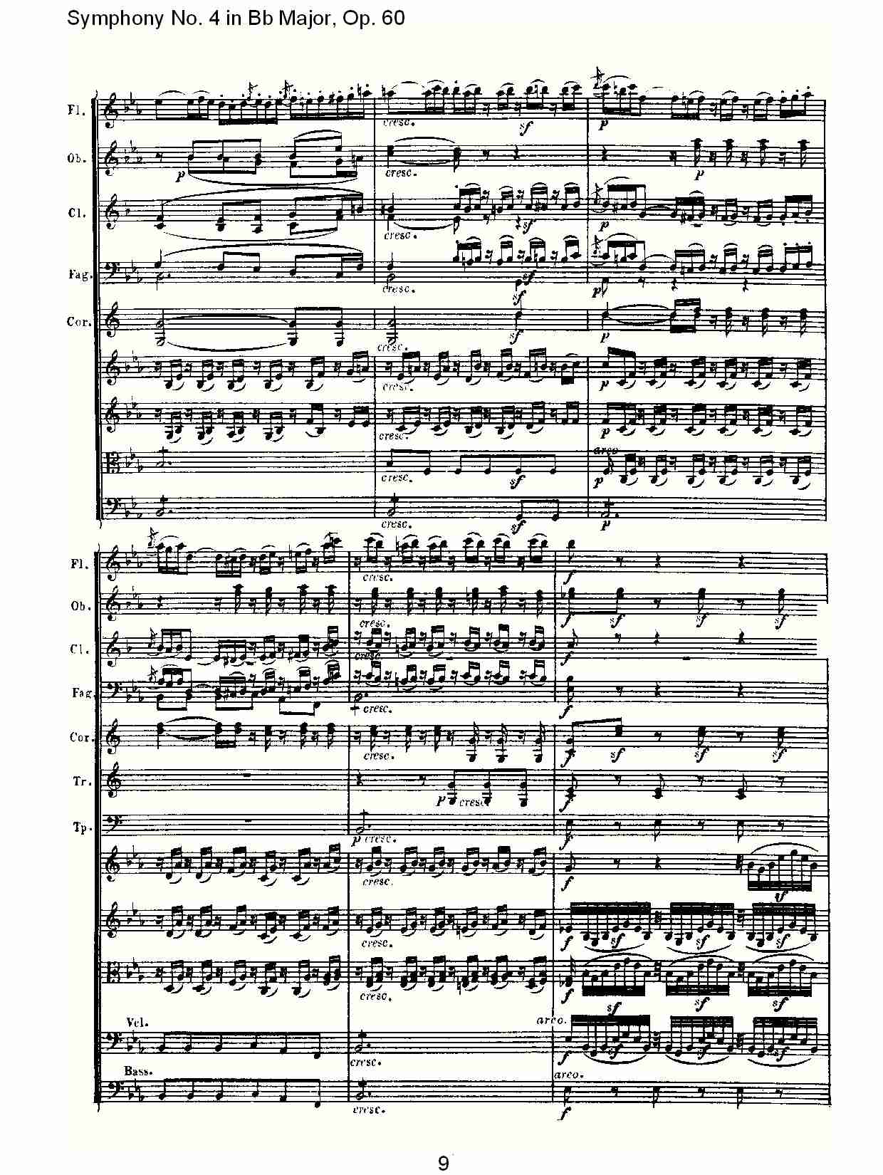 bB大调第四交响曲 Op.60第二乐章
