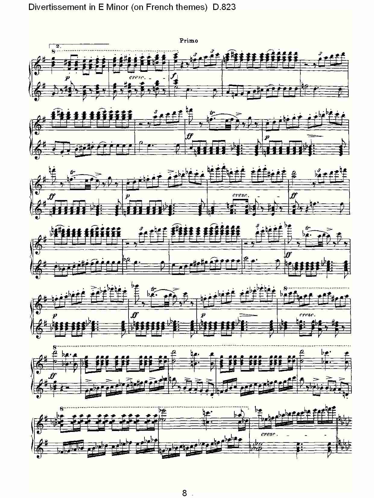 E小调嬉戏曲（法国主题）D.823（二）