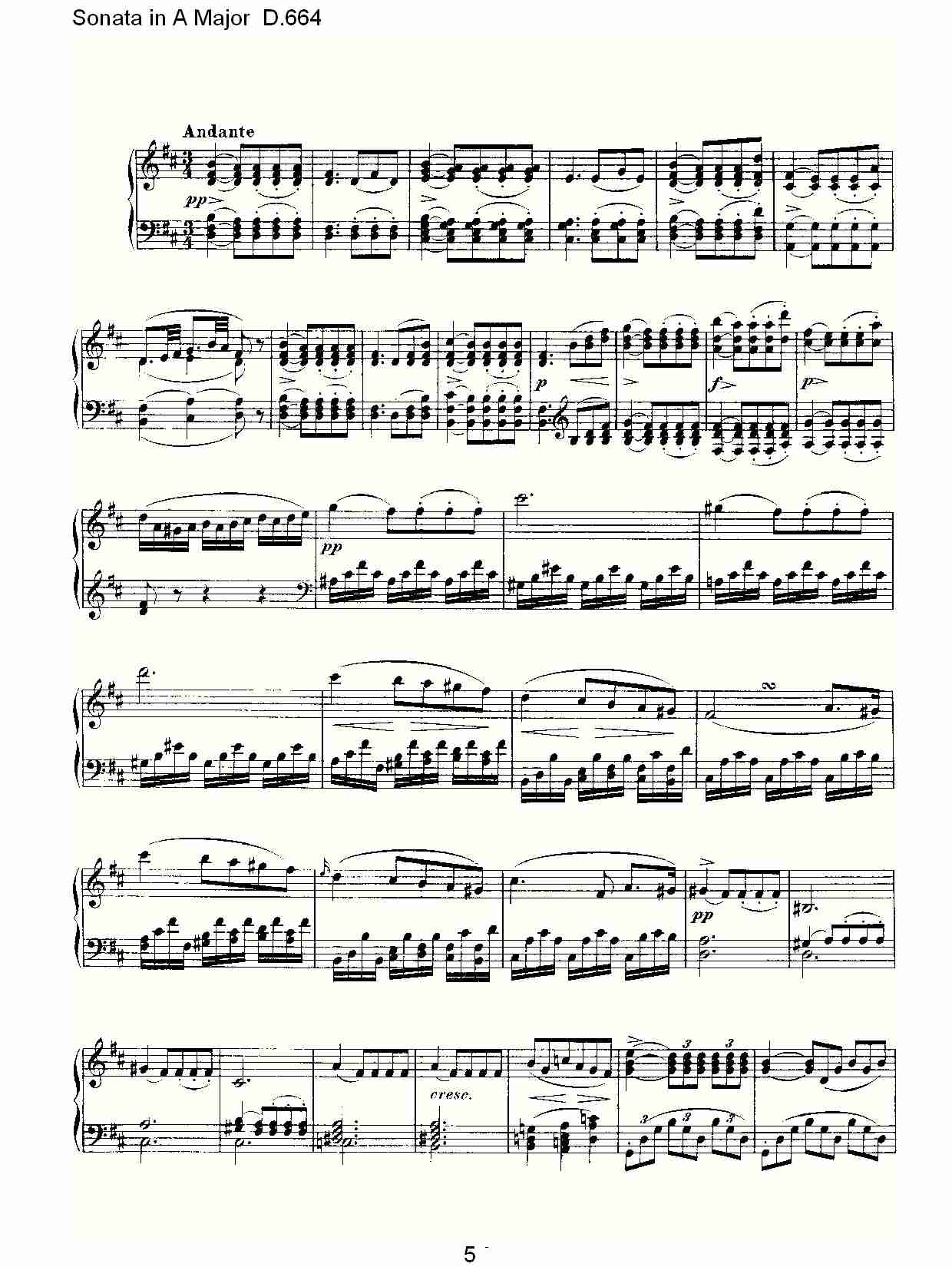 Sonata in A Major D.664  A大调奏鸣曲D.664（一）