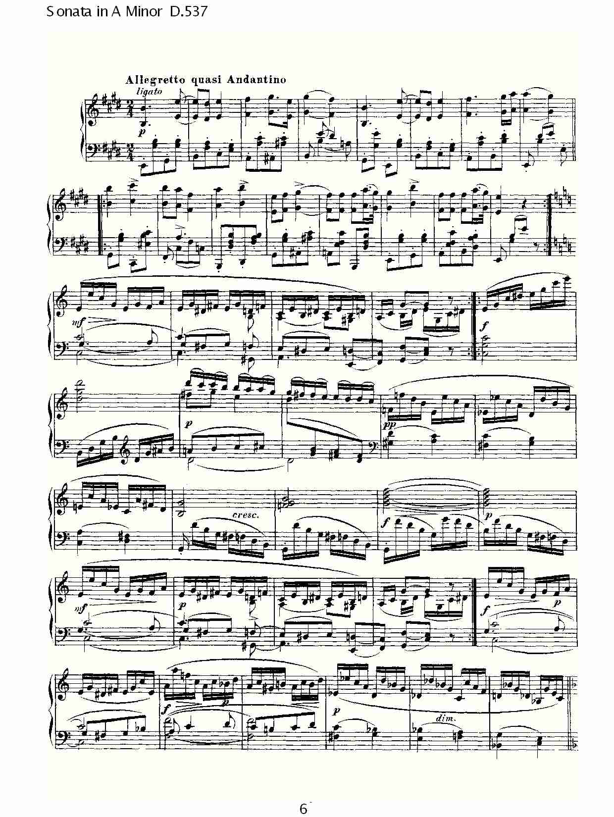 Sonata in A Minor D.537 A小调奏鸣曲D.537（二）