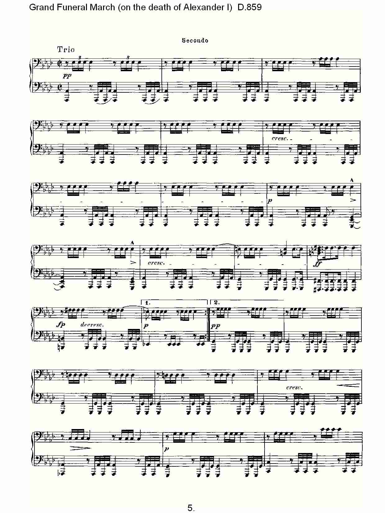 豪华葬礼进行曲（为亚历山大一世的逝世而作）D.859 （一）