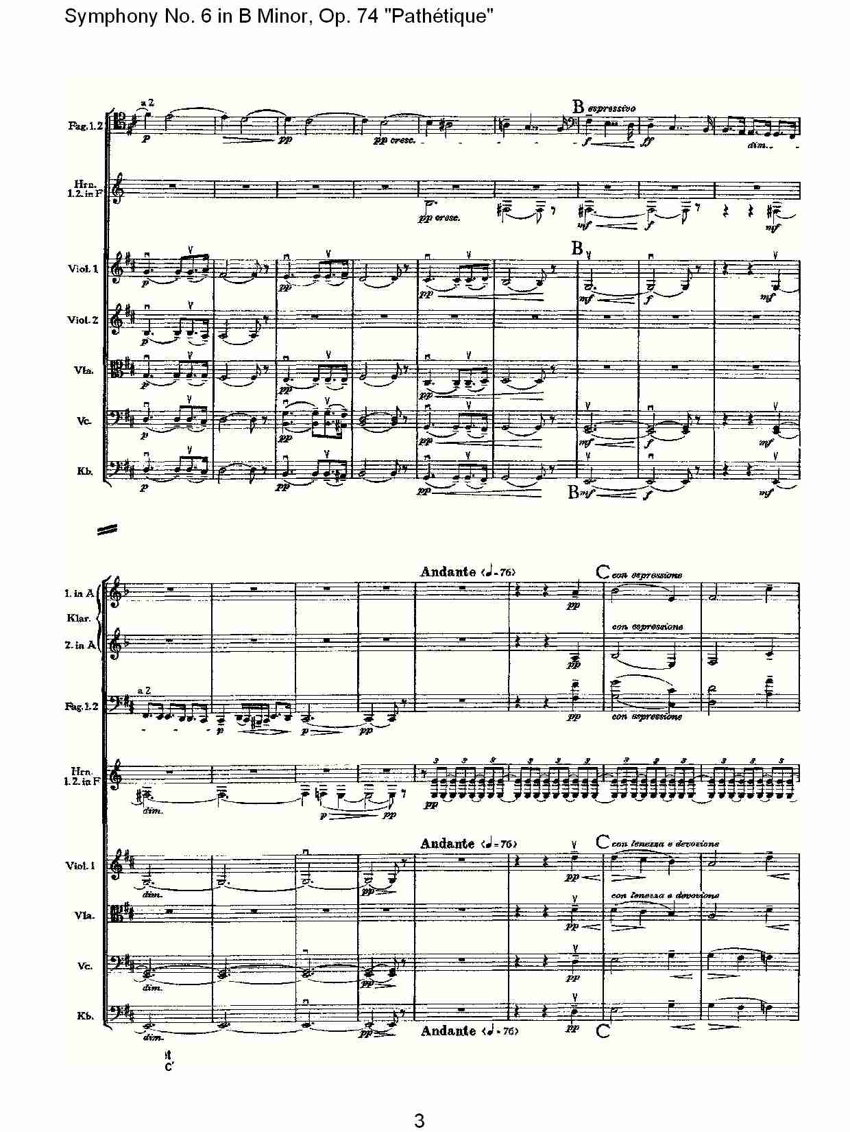 B小调第六交响曲,Op.74