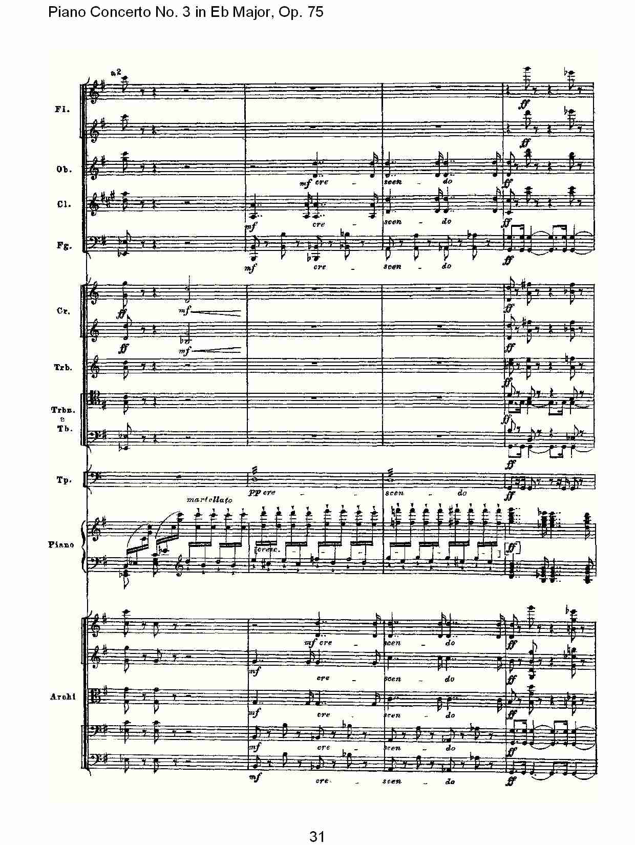 Eb大调第三钢琴协奏曲, Op.75第一部（七）