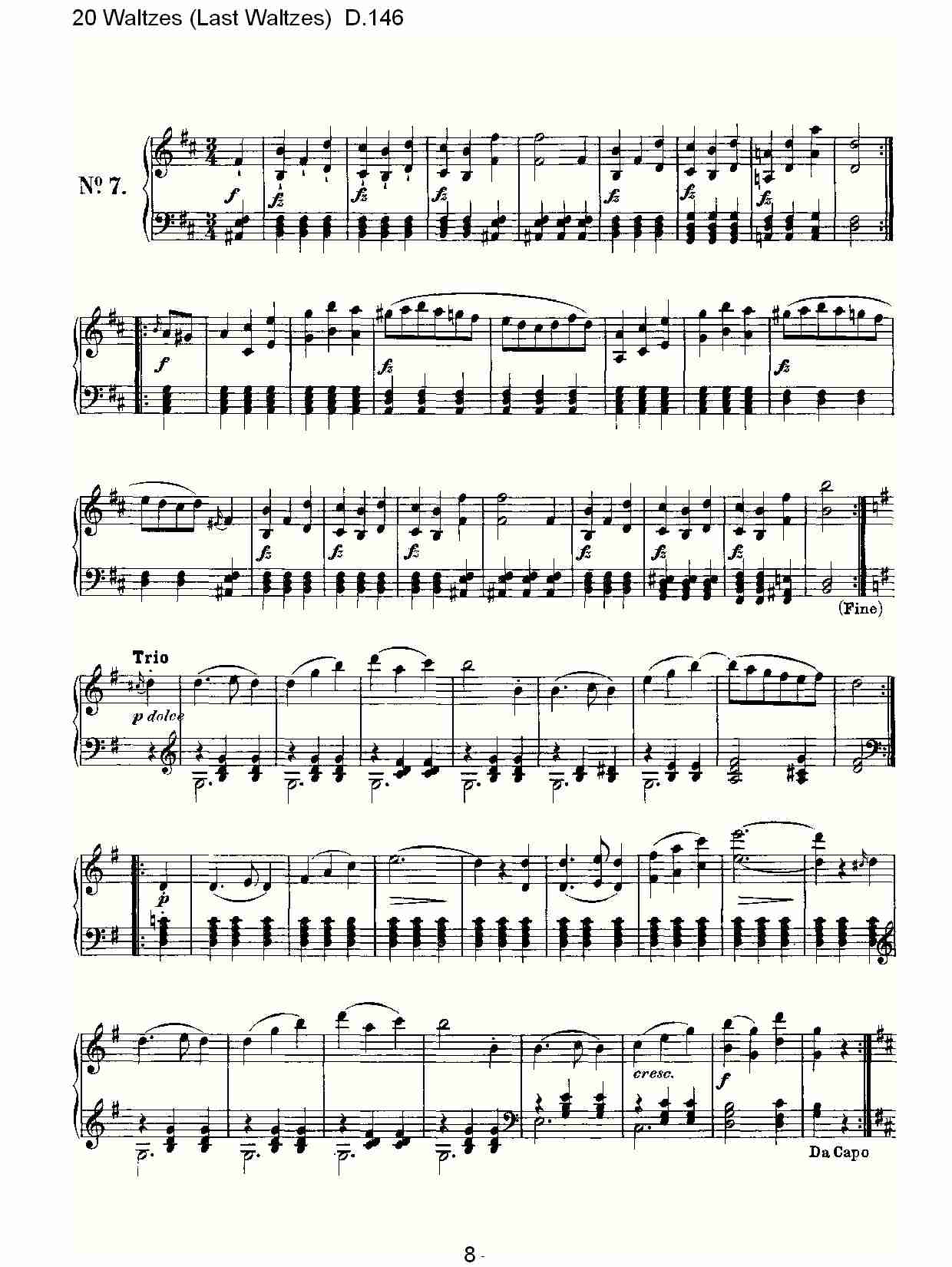 20华尔兹舞曲（终结华尔兹舞曲）D.146（二）
