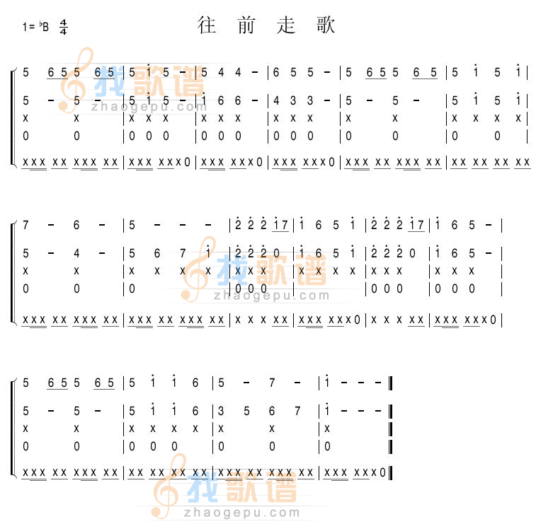 往前走---铜管乐谱