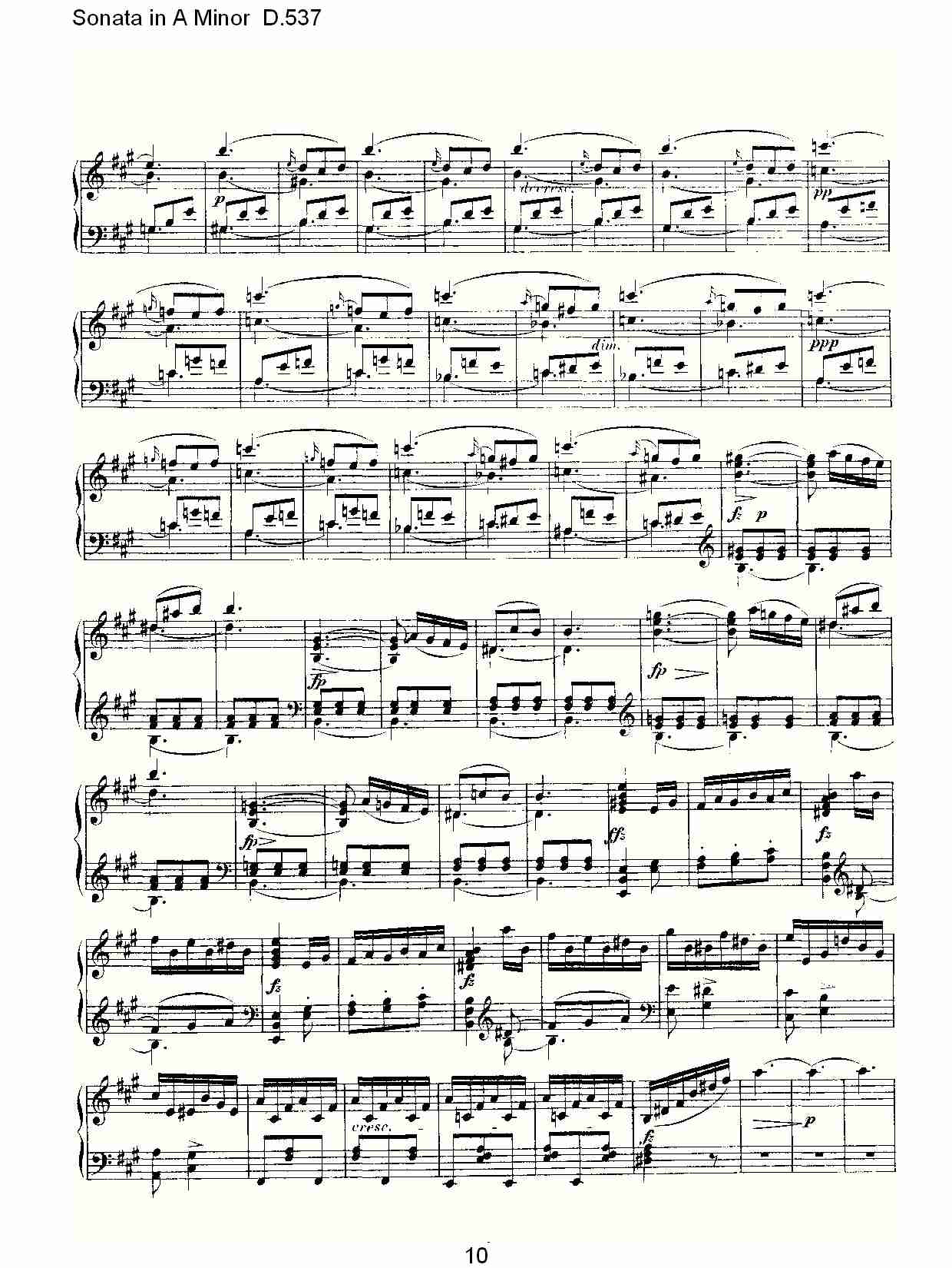 Sonata in A Minor D.537 A小调奏鸣曲D.537（二）