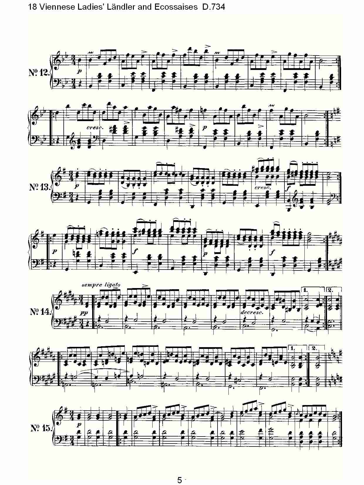 Ländler and Ecossaises D.734（一）
