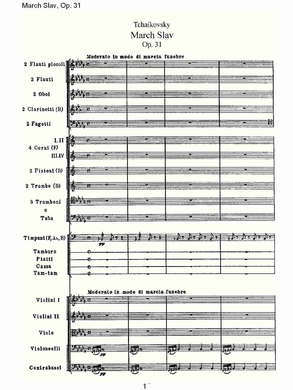 March Slav, Op.31   斯拉夫进行曲，Op.31（一）