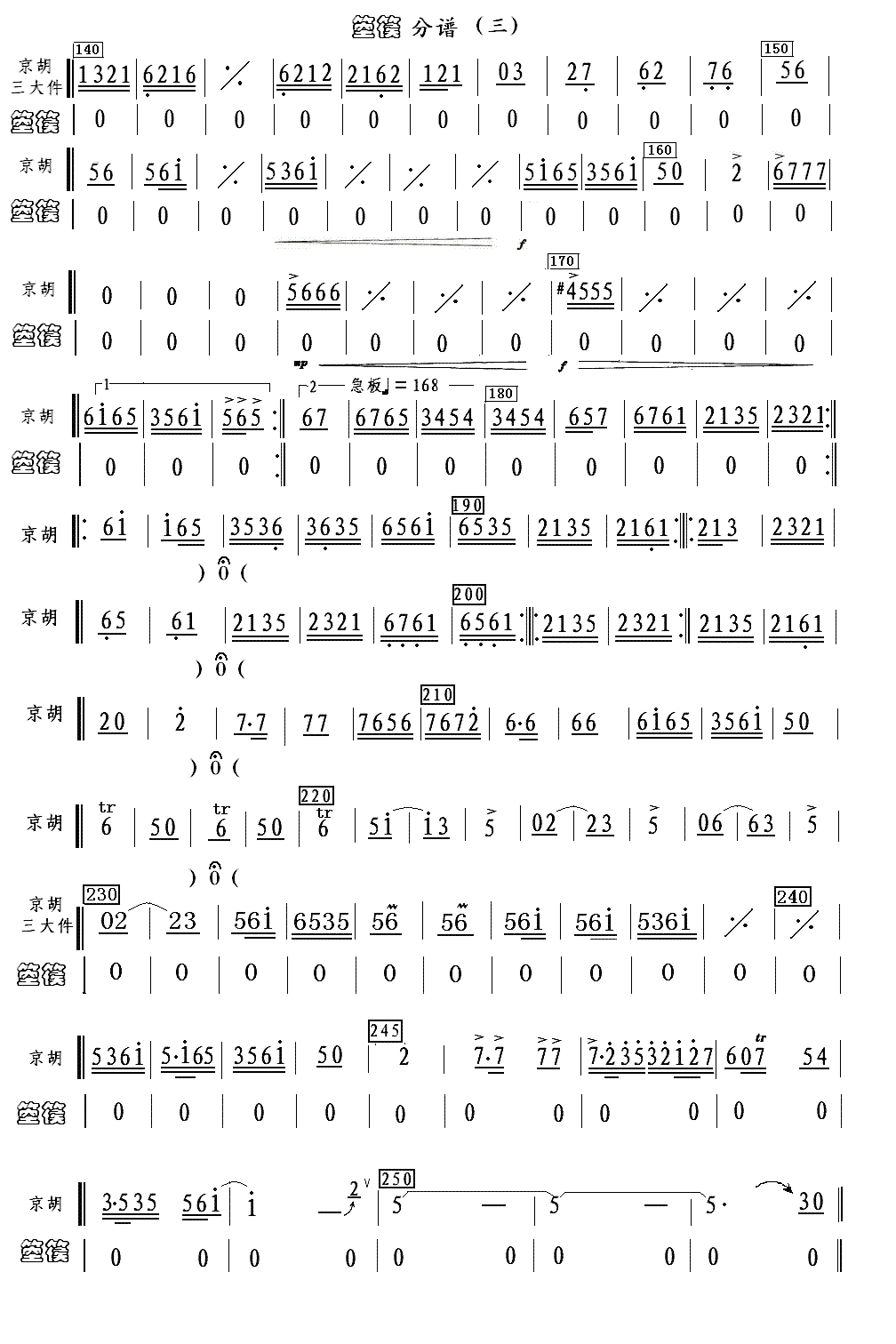夜深沉（空篌分谱）