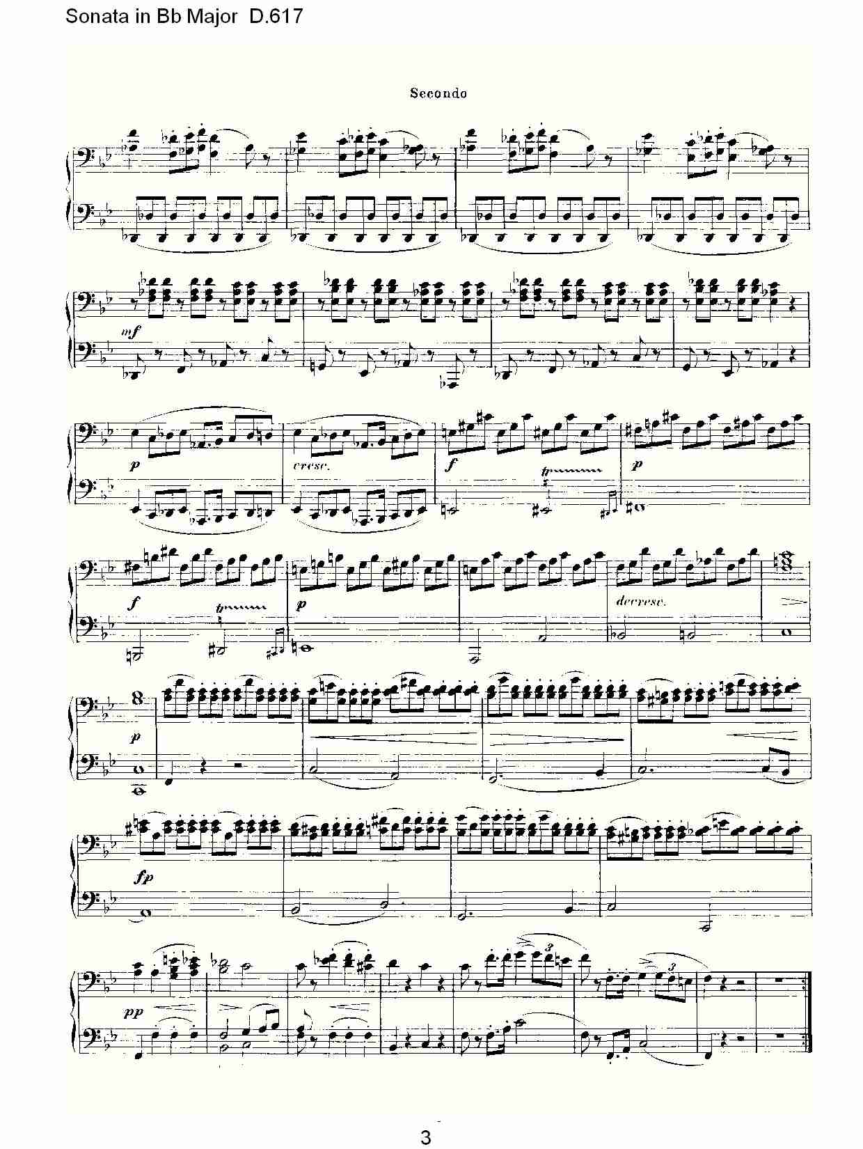 Sonata in Bb Major D.617  Bb大调奏鸣曲D.617（一）