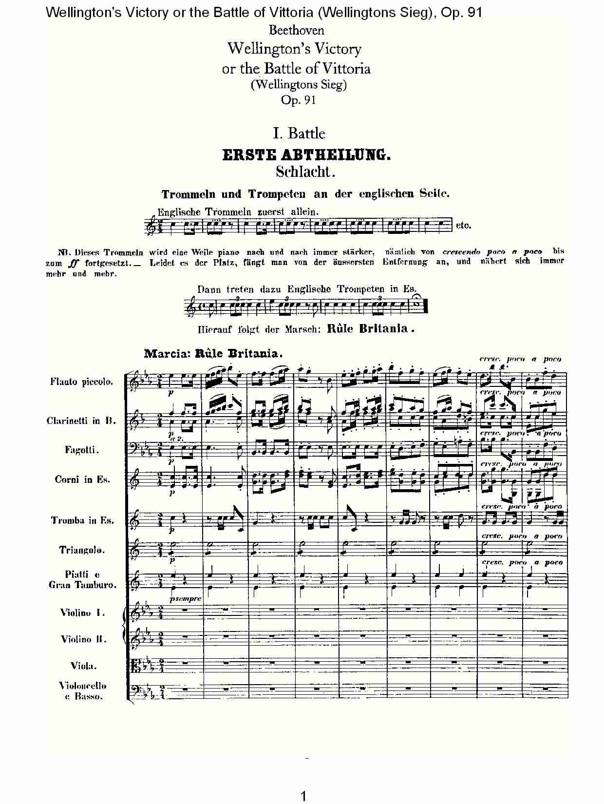 (Wellingtons Sieg), Op.91(第一乐章)(一)