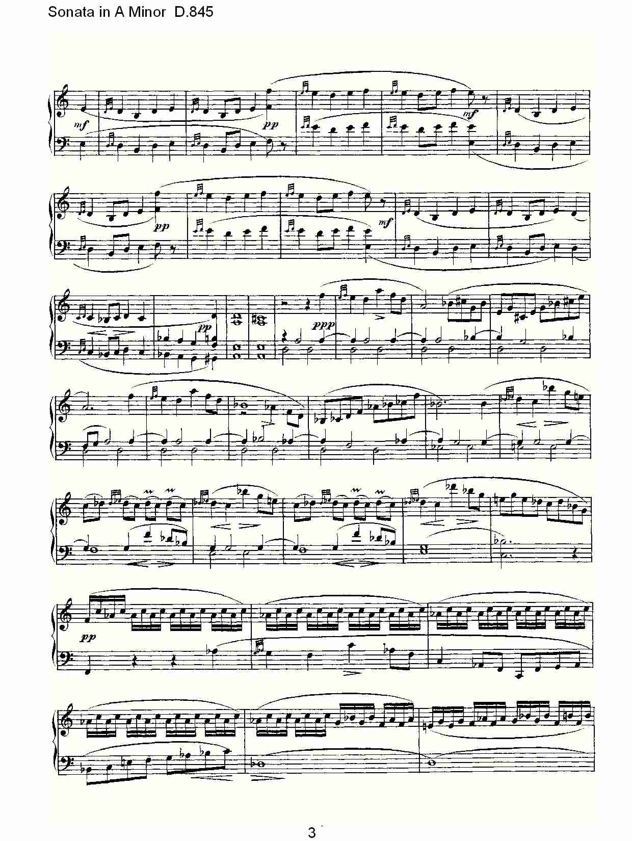 Sonata in A Minor D.845 A小调奏鸣曲D.845（一）