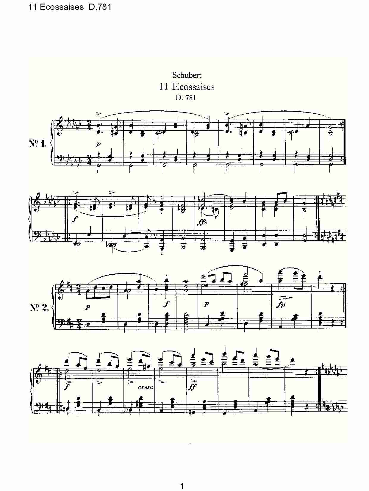 11 Ecossaises D.781