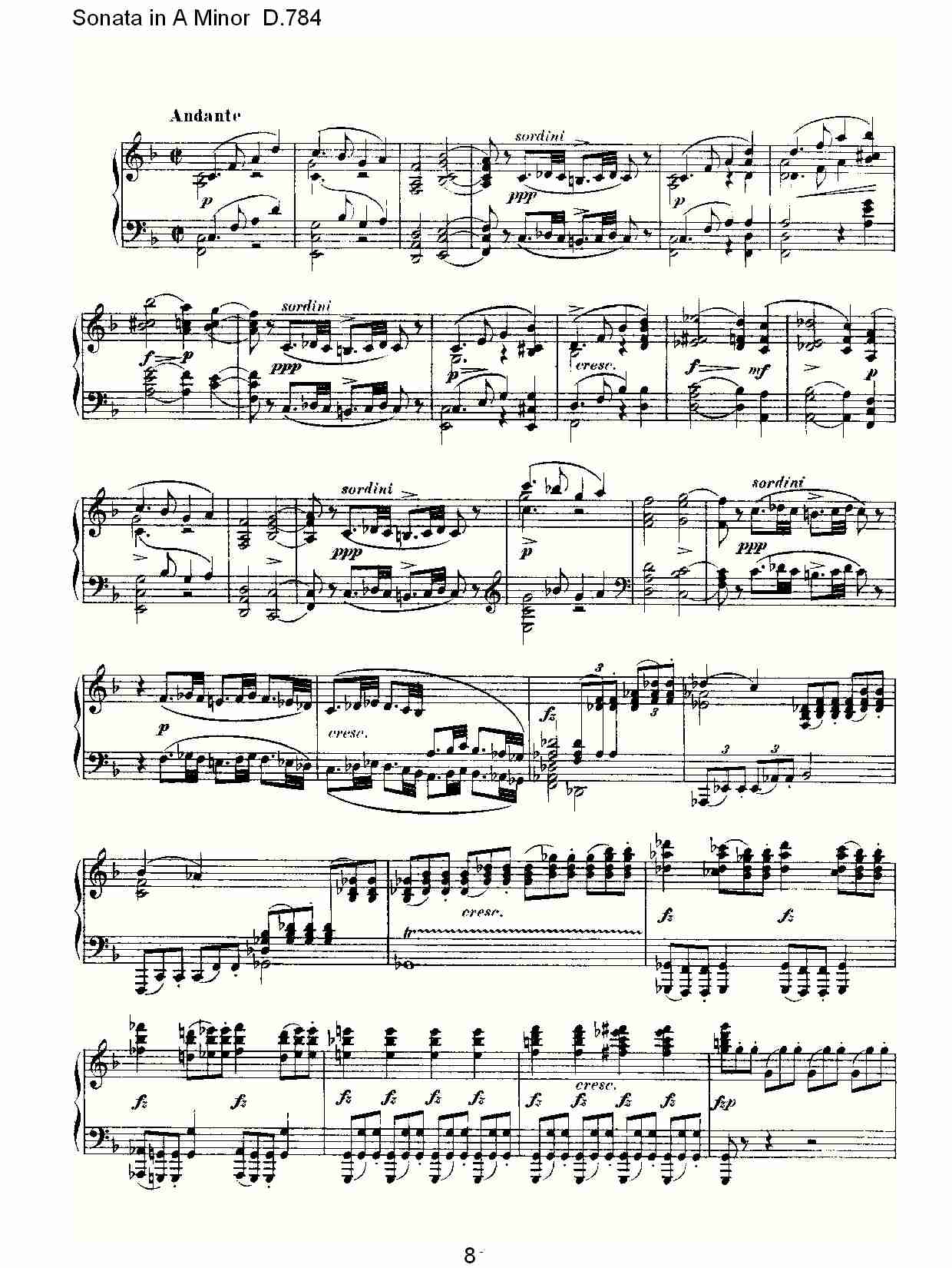 Sonata in A Minor D.784 A小调奏鸣曲D.784（二）