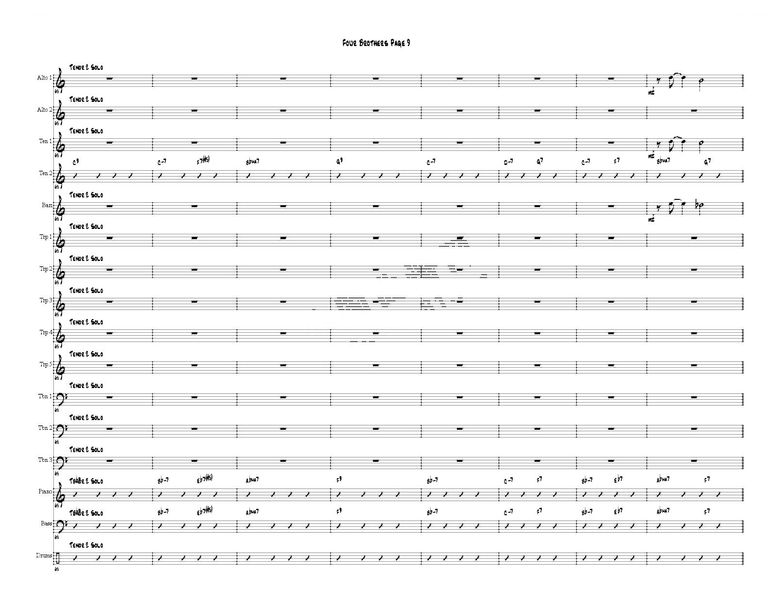 Four Brothers Big Band score（大爵士乐队总谱）萨克斯/