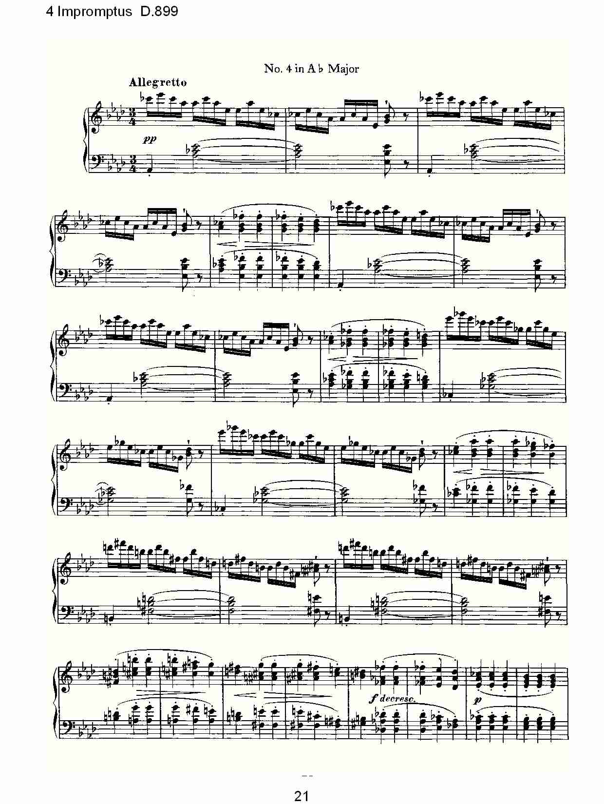 4 Impromptus D.899  4人即兴演奏D.899（五）