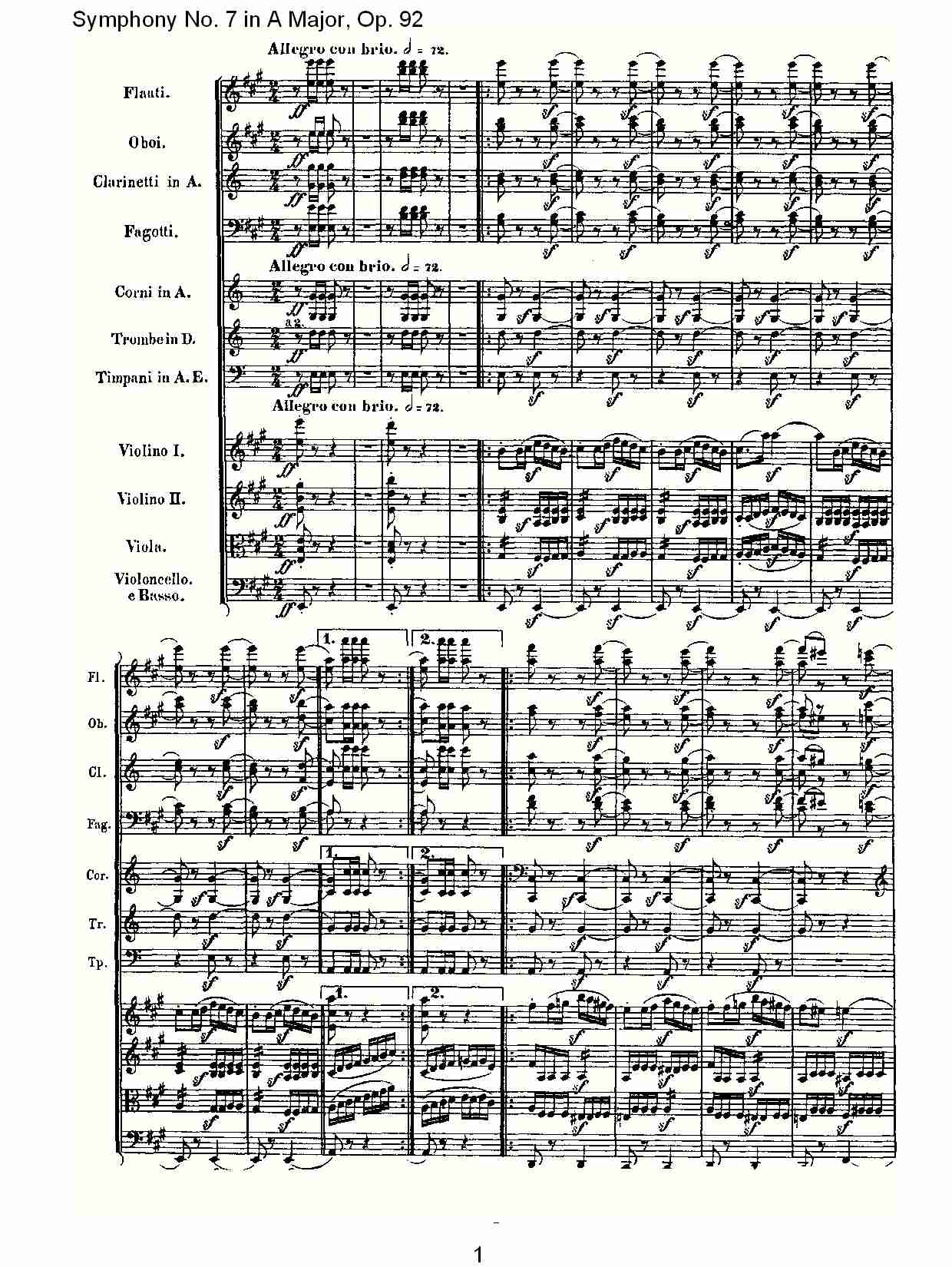 A大调第七交响曲 Op.92 第四乐章