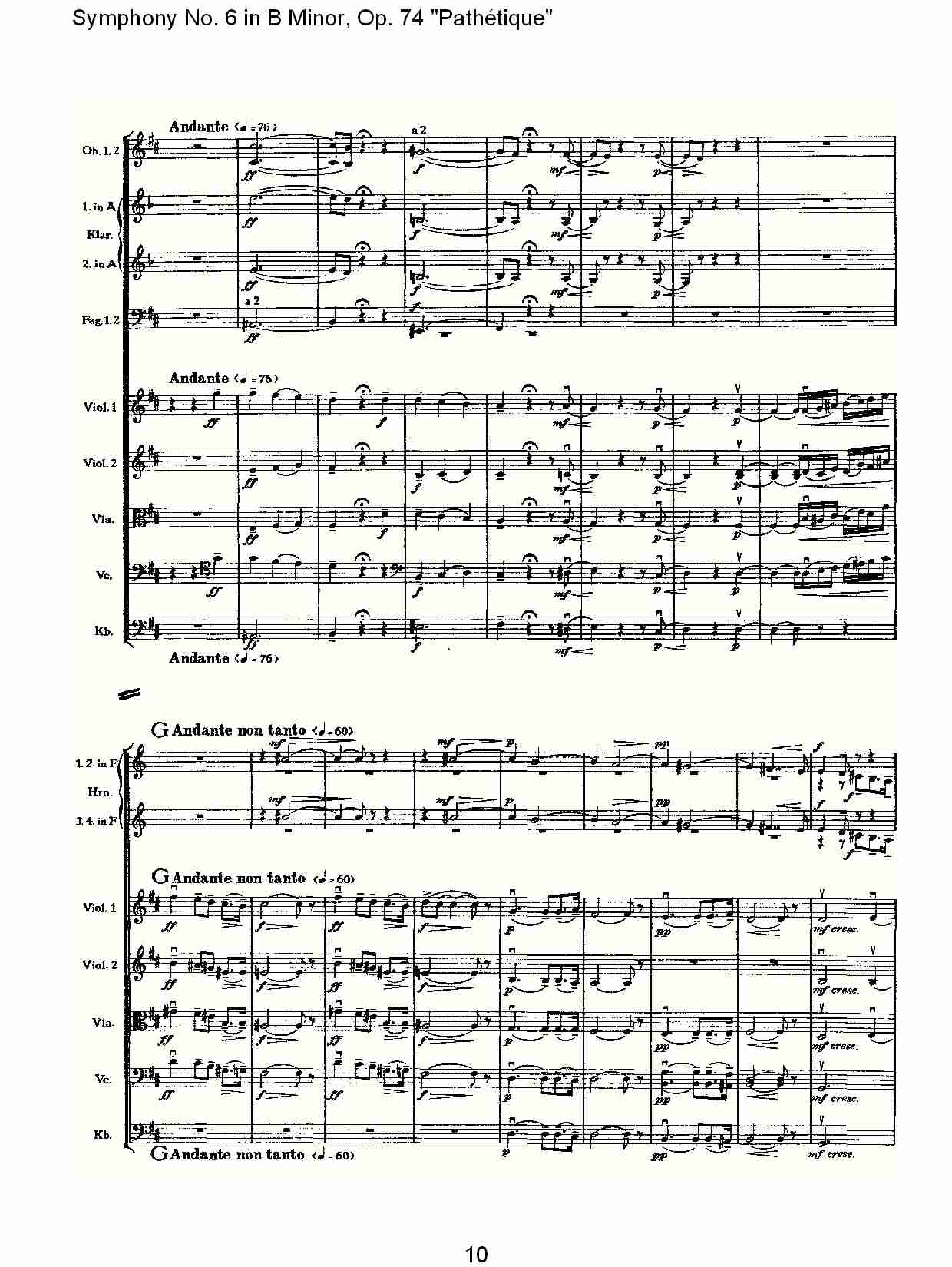 B小调第六交响曲,Op.74