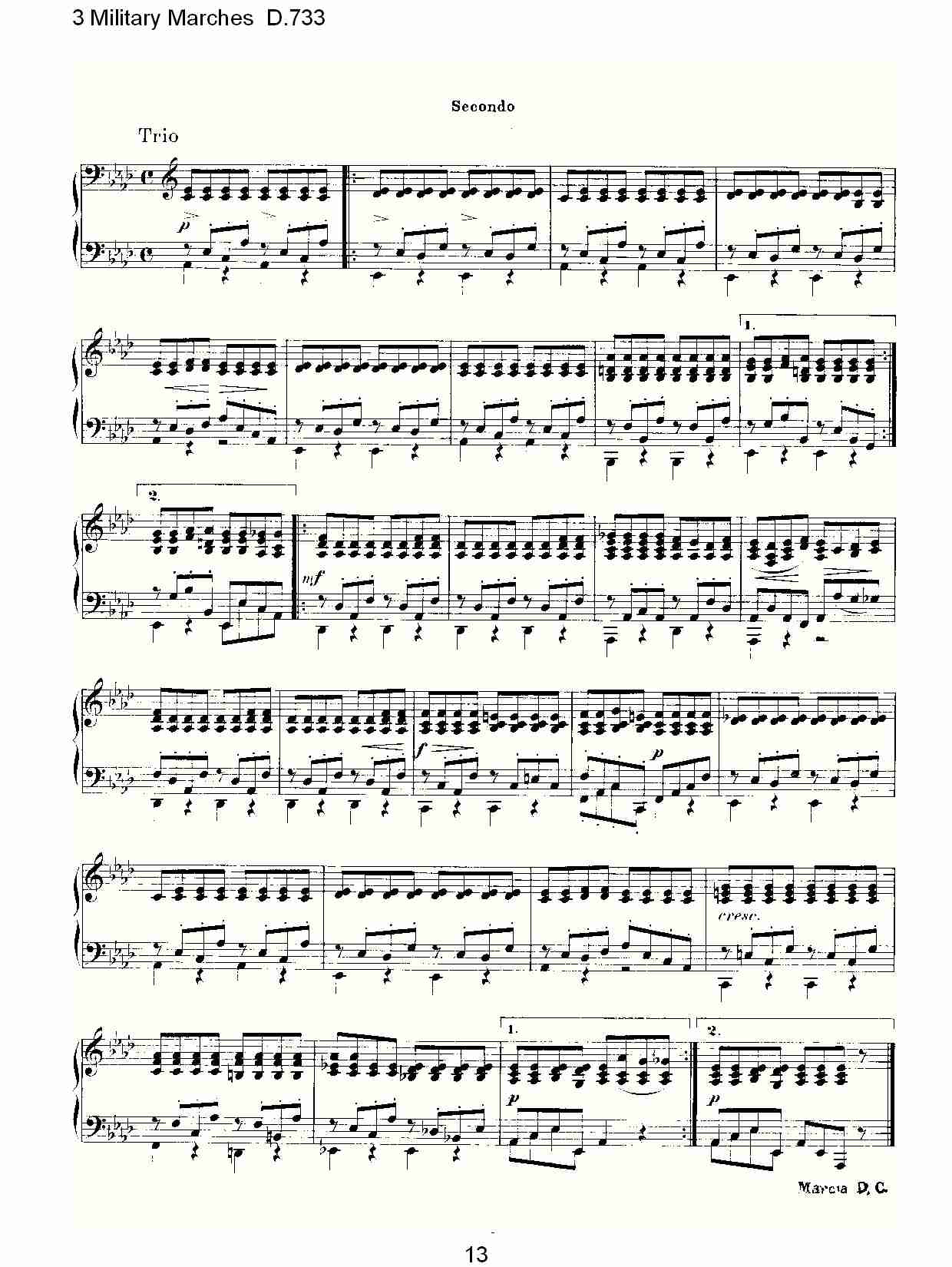 3 Military Marches D.733     3士兵进行曲D.733（三）