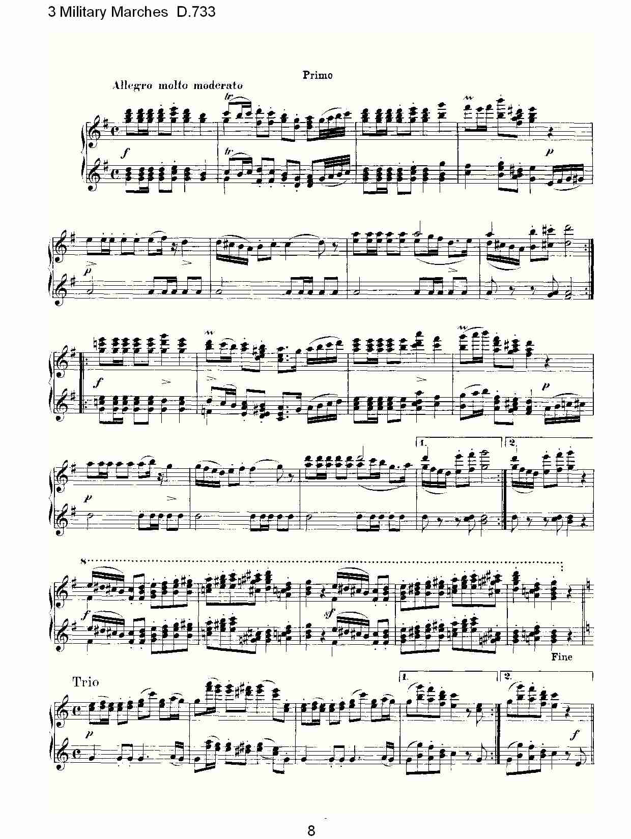 3 Military Marches D.733     3士兵进行曲D.733（二）