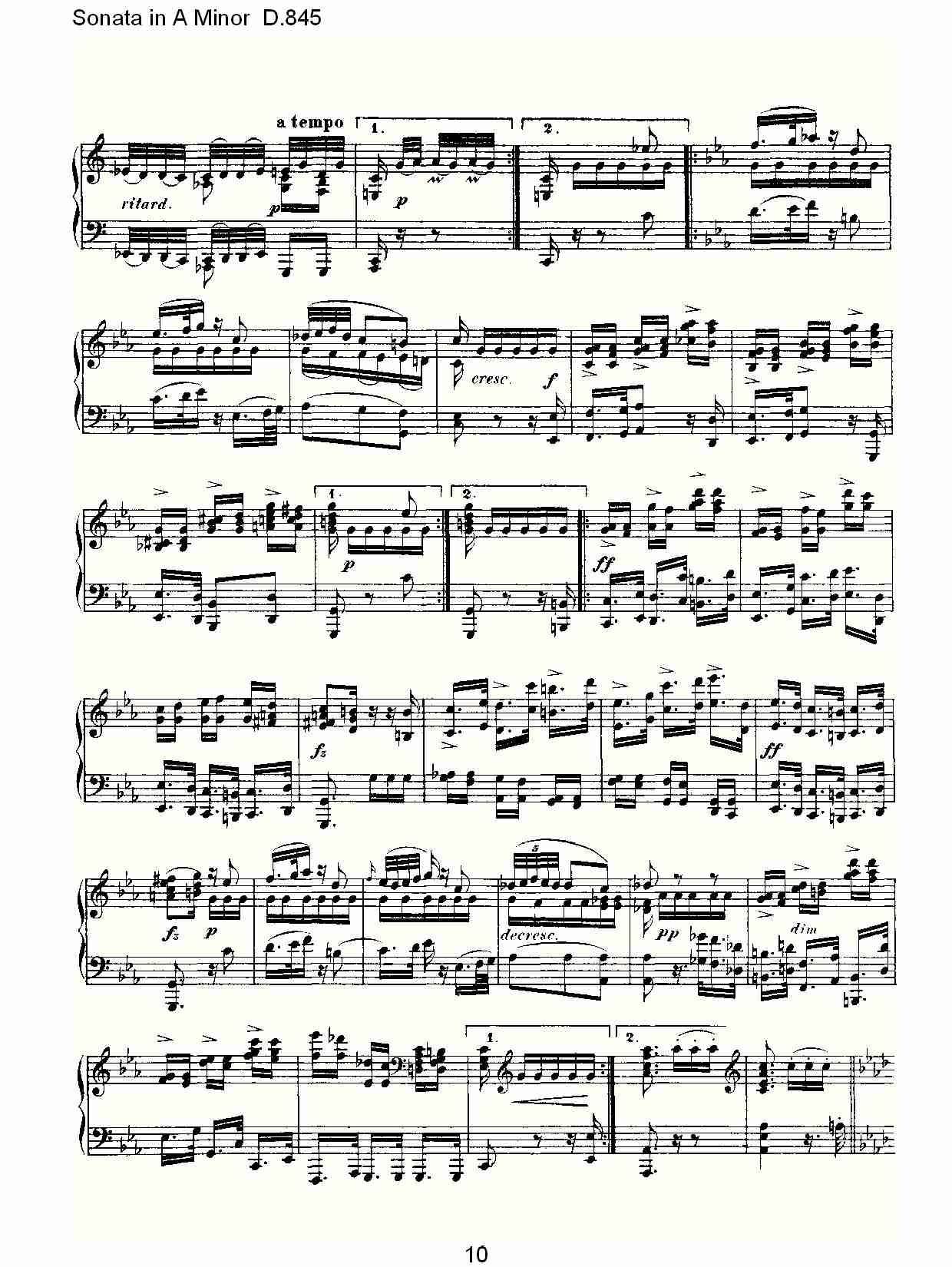 Sonata in A Minor D.845 A小调奏鸣曲D.845（二）