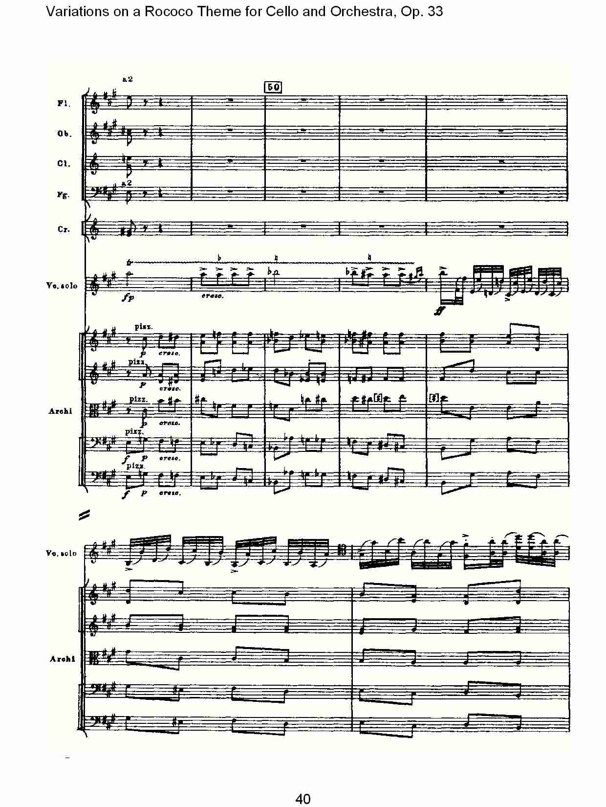 大提琴与管弦乐洛可可主题a小调变奏曲, Op.33（八）
