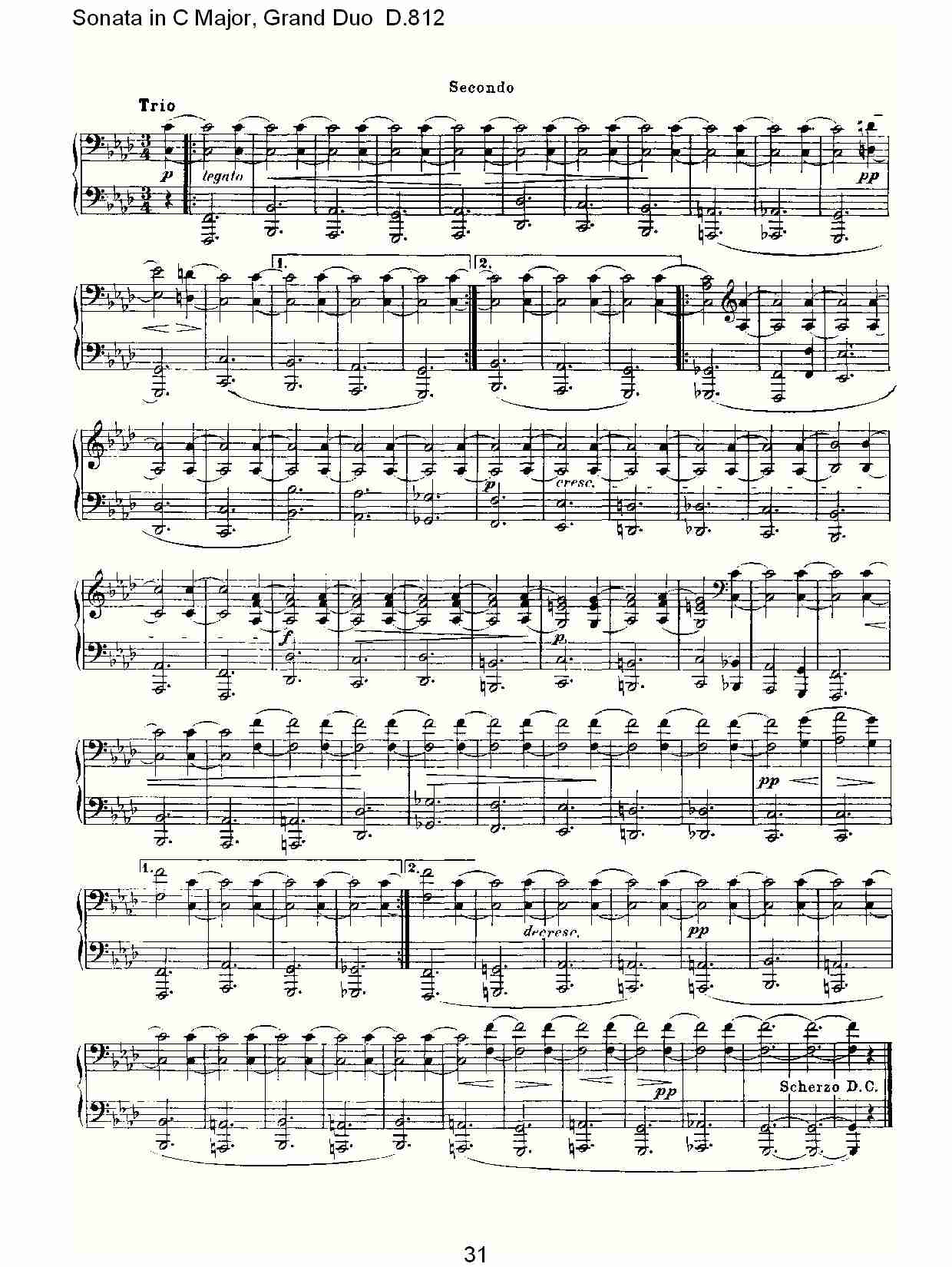Ｃ大调奏鸣曲，盛大的二重奏D.812（七）