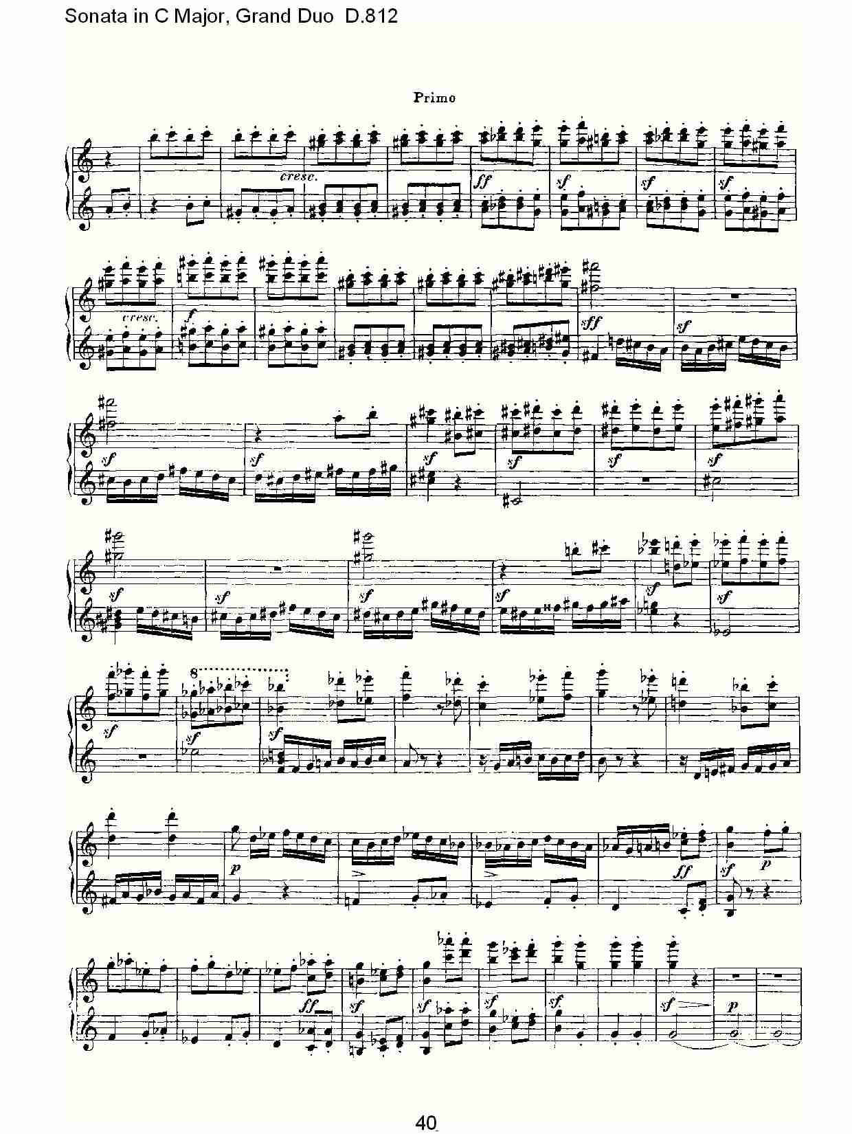 Ｃ大调奏鸣曲，盛大的二重奏D.812（八）