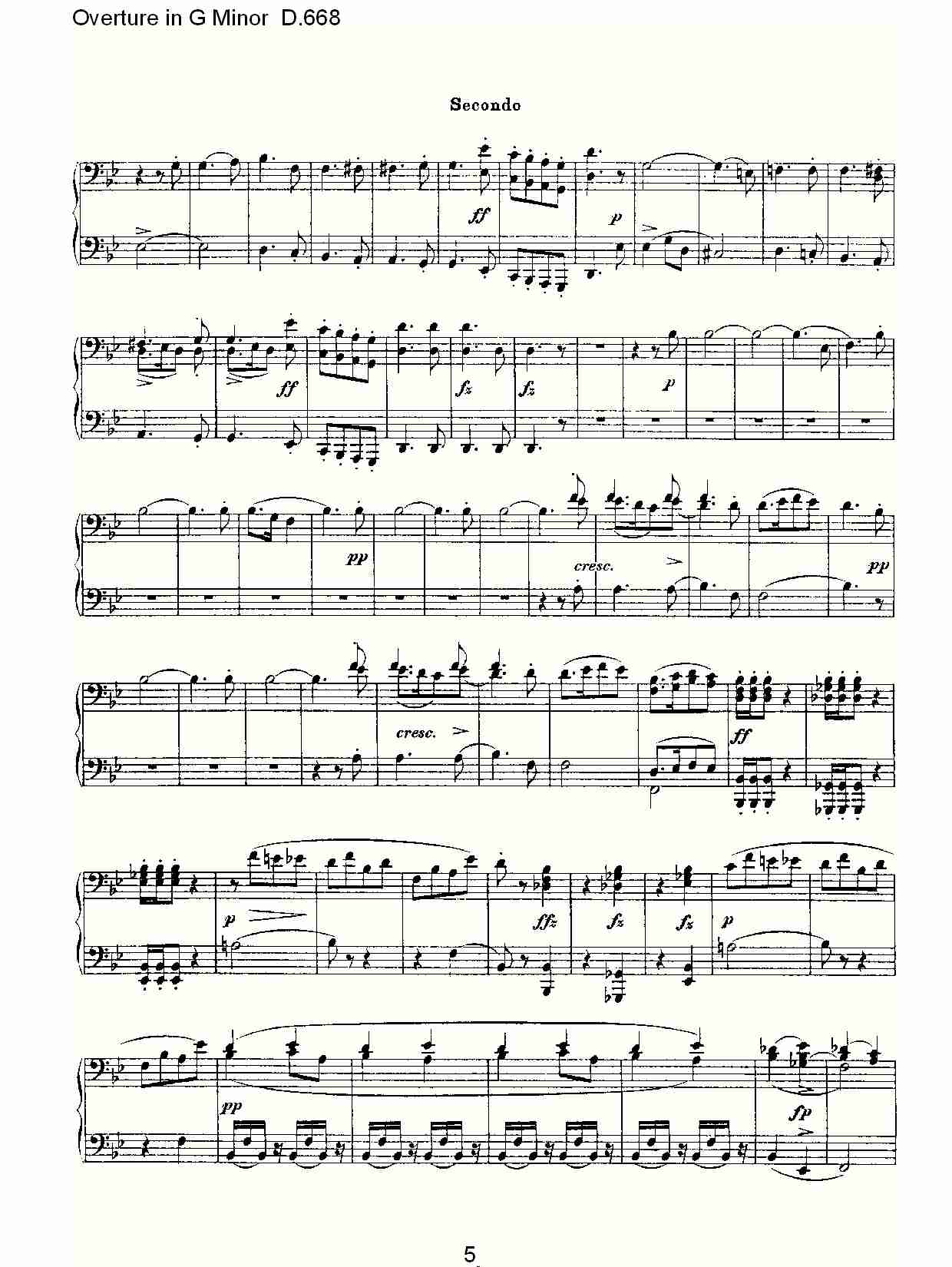 Overture in G Minor D.668  Ｇ小调序曲 D.668（一）