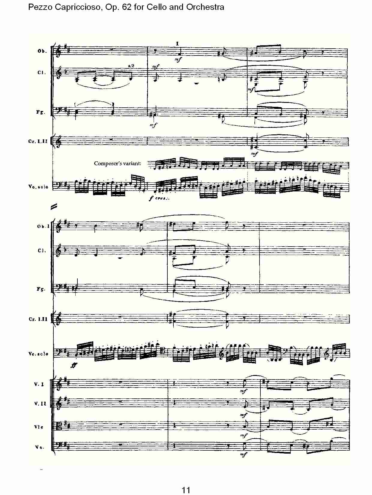 大提琴与管弦乐Pezzo Capriccioso, Op.62（三）