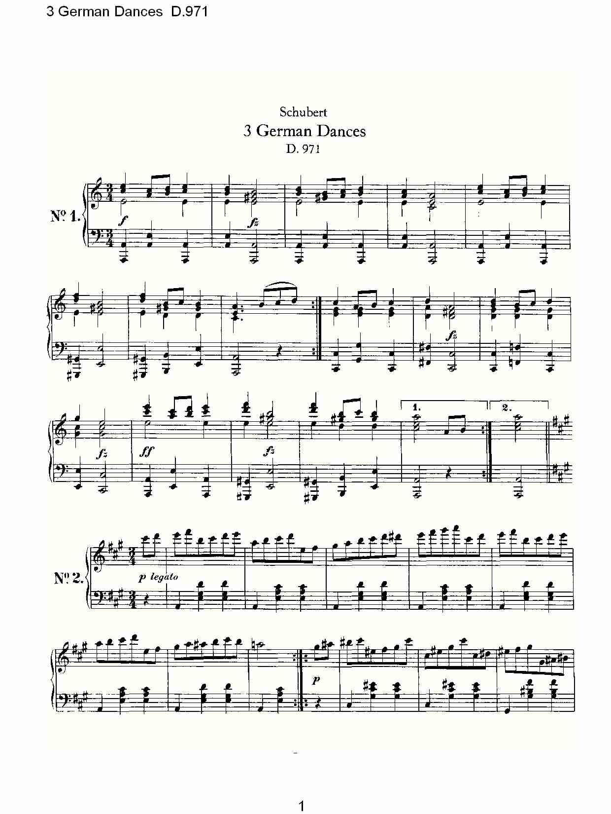 3 German Dances D.971   3德国舞曲D.971
