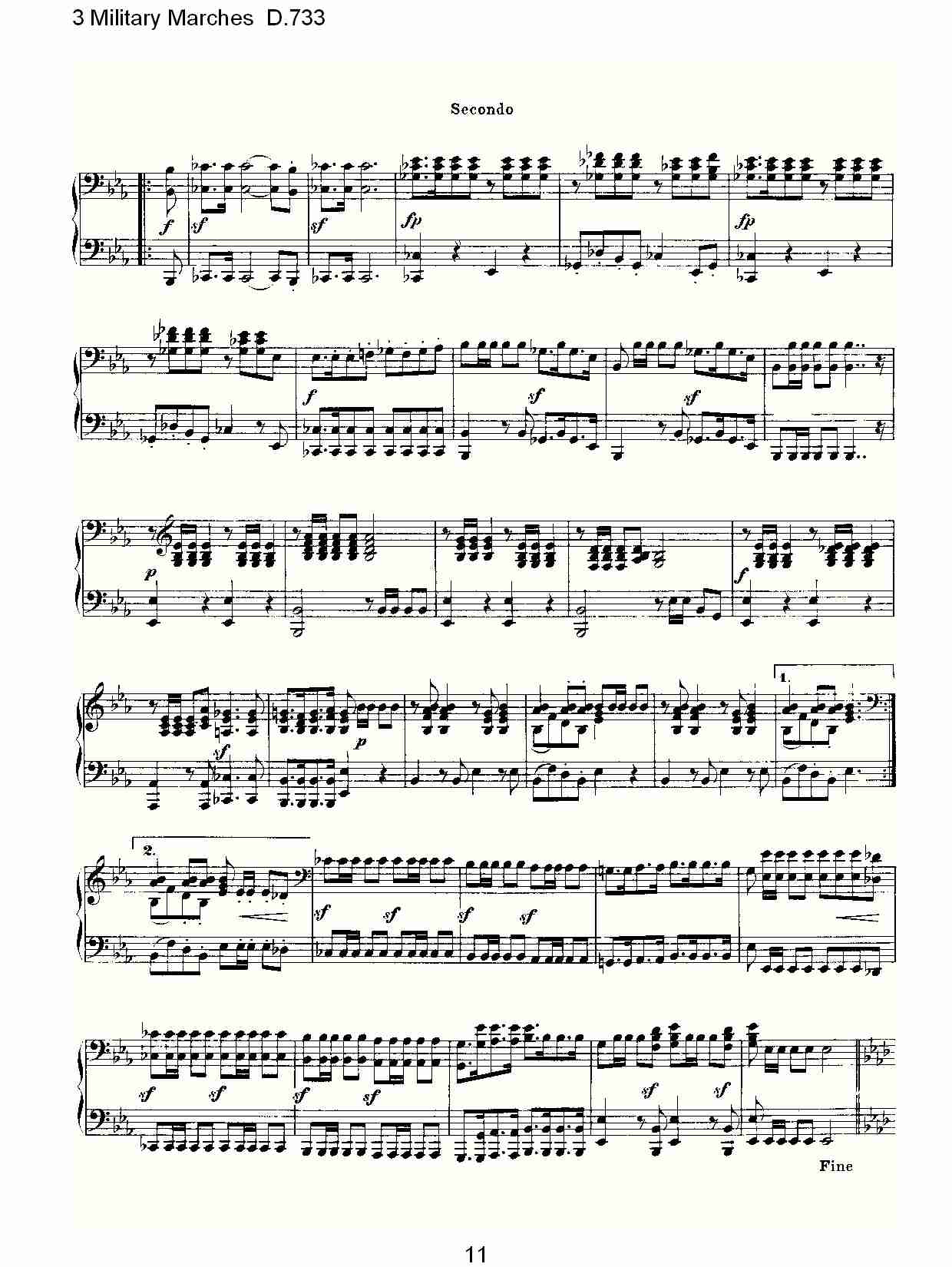 3 Military Marches D.733     3士兵进行曲D.733（三）