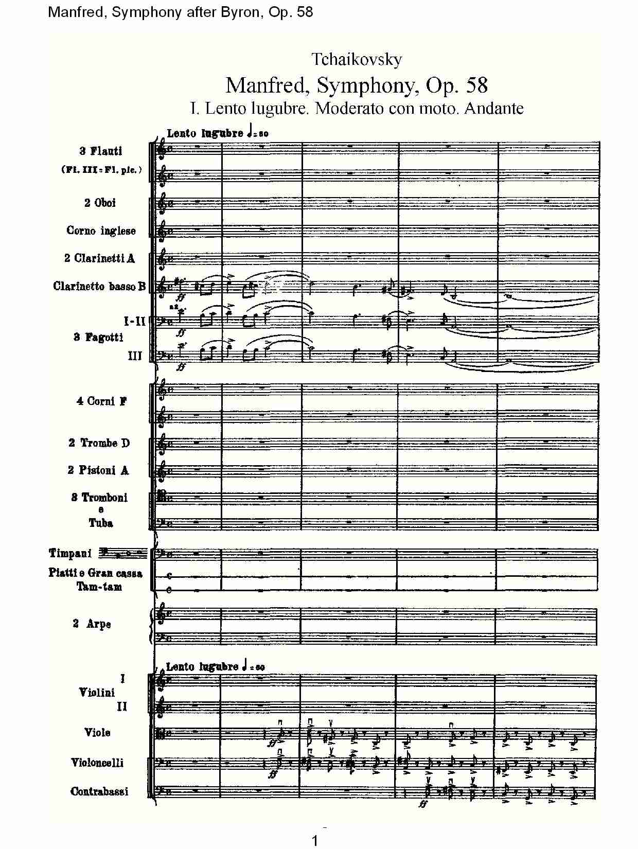 Manfred, Symphony after Byron, Op.58第一乐章（一）