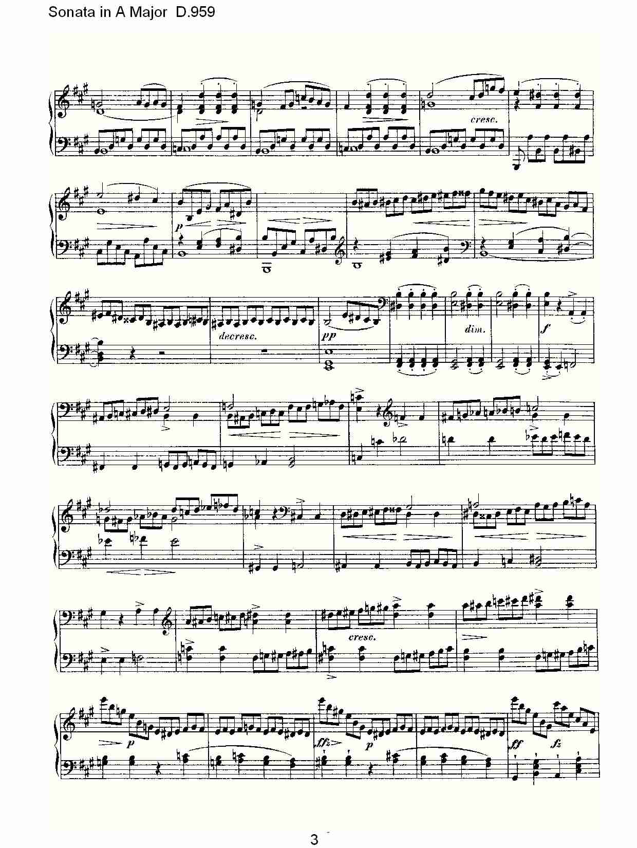 Sonata in A Major D.959  A大调奏鸣曲D.959（一）