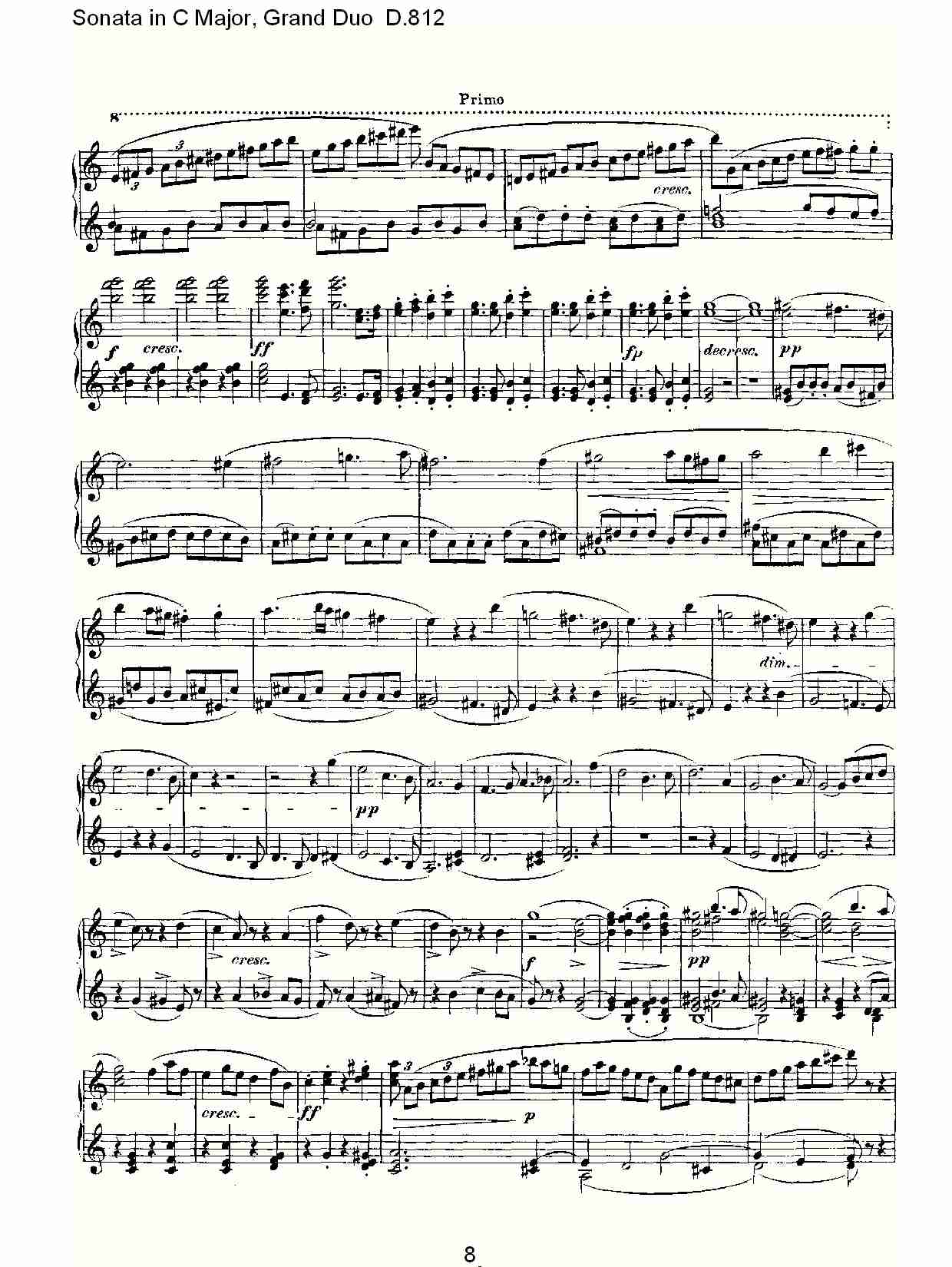 Ｃ大调奏鸣曲，盛大的二重奏D.812（二）