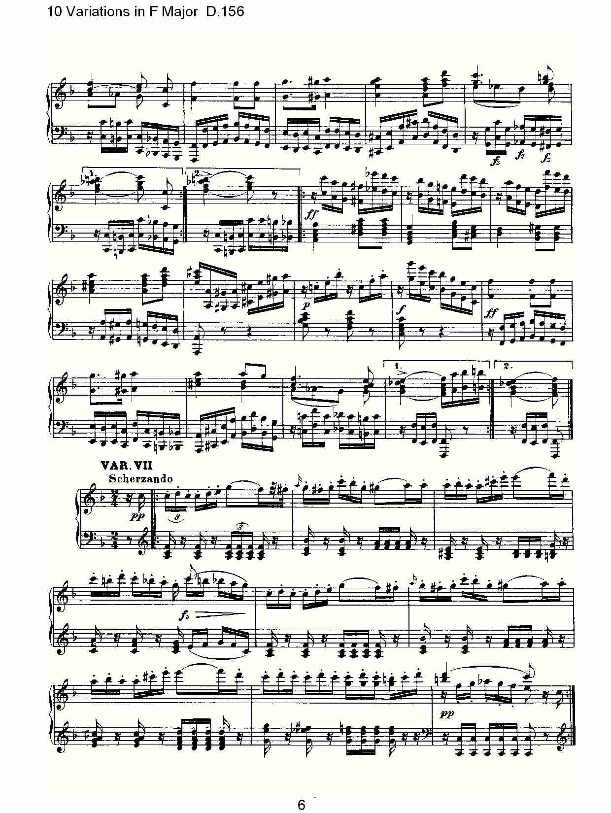 10 Variations in F Major D.156   F大调10变奏曲D.156（二）