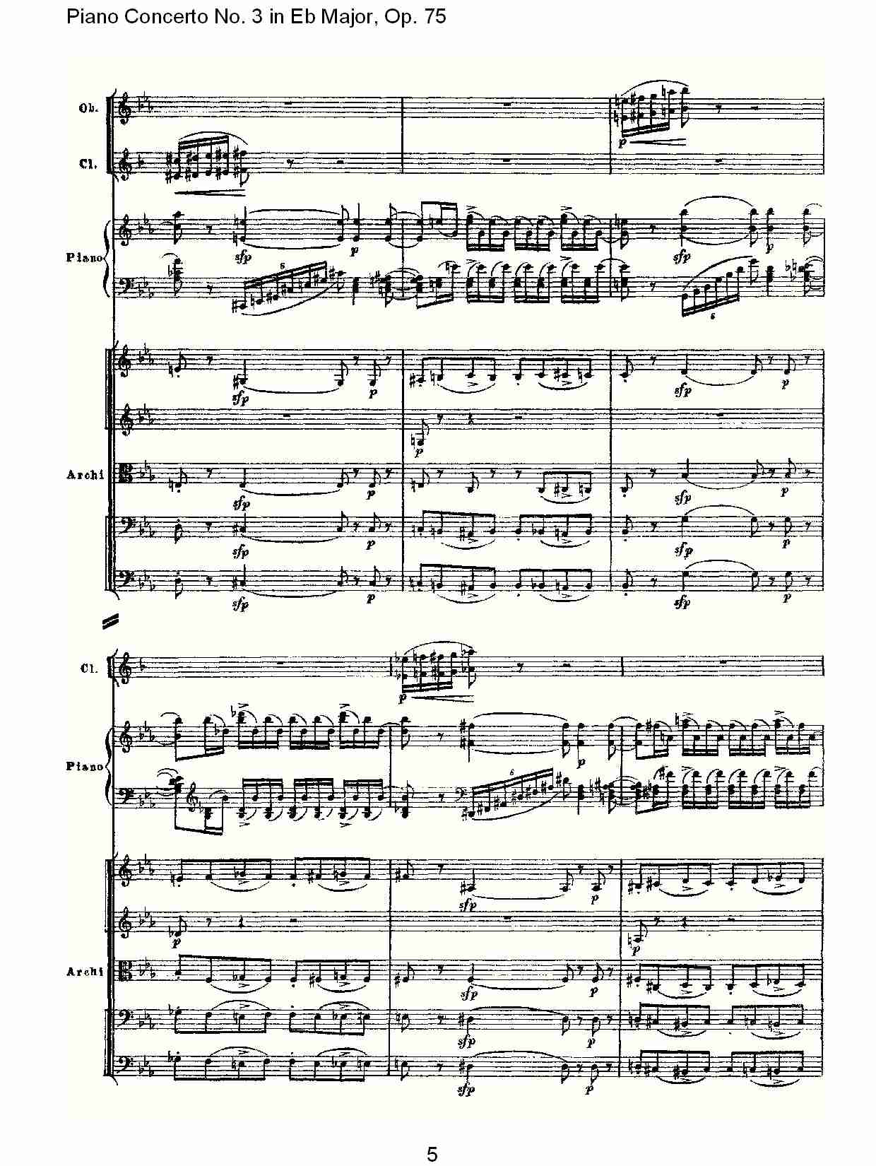 Eb大调第三钢琴协奏曲, Op.75第一部（一）