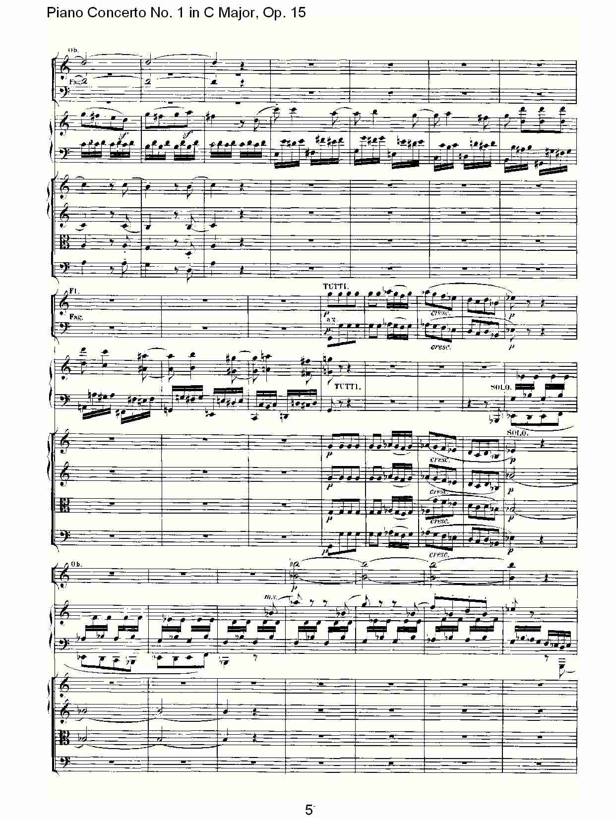 C大调钢琴第一协奏曲 Op.15　第三乐章（一）