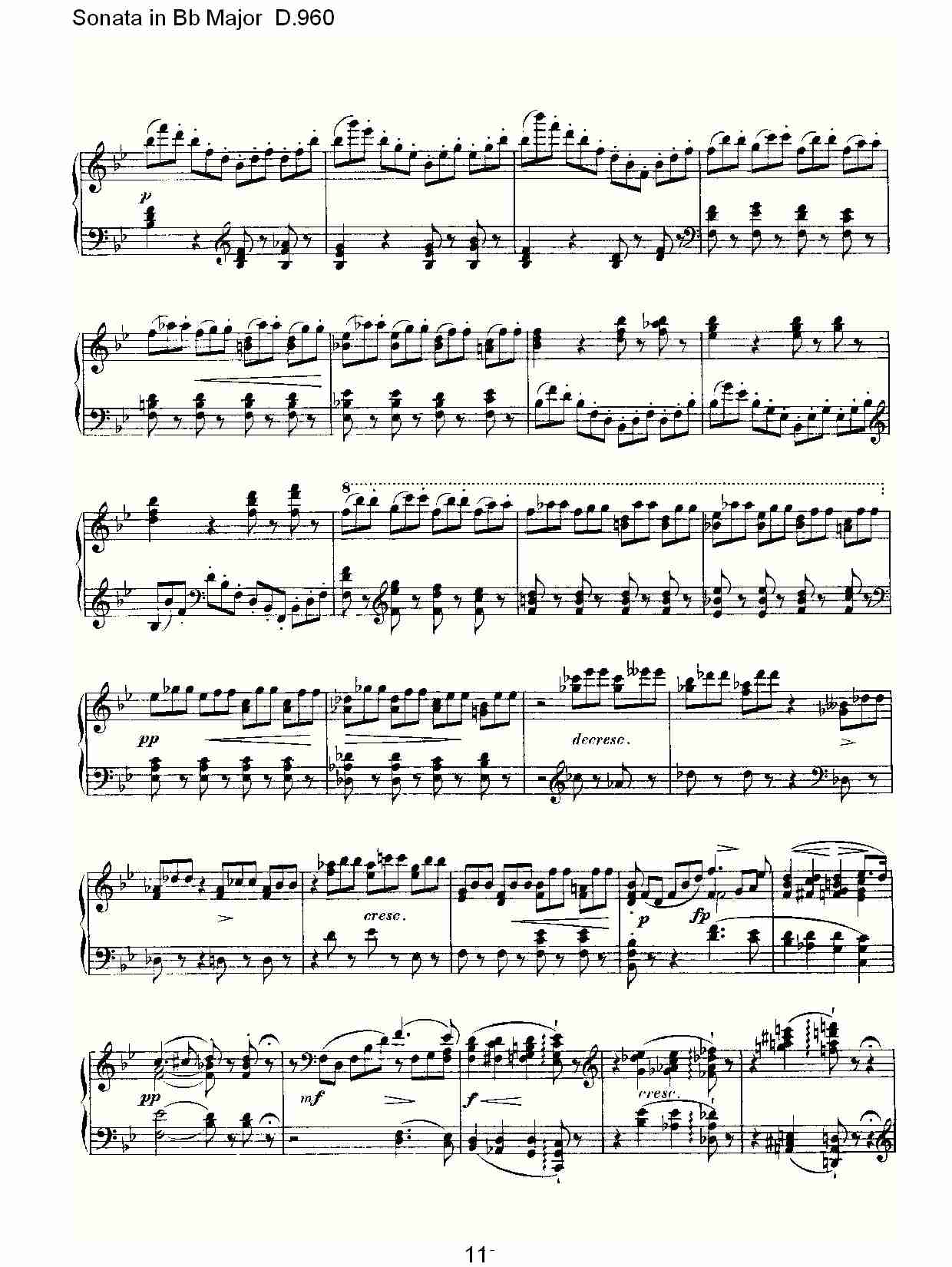 Sonata in Bb Major D.960  Bb大调奏鸣曲D.960（三）