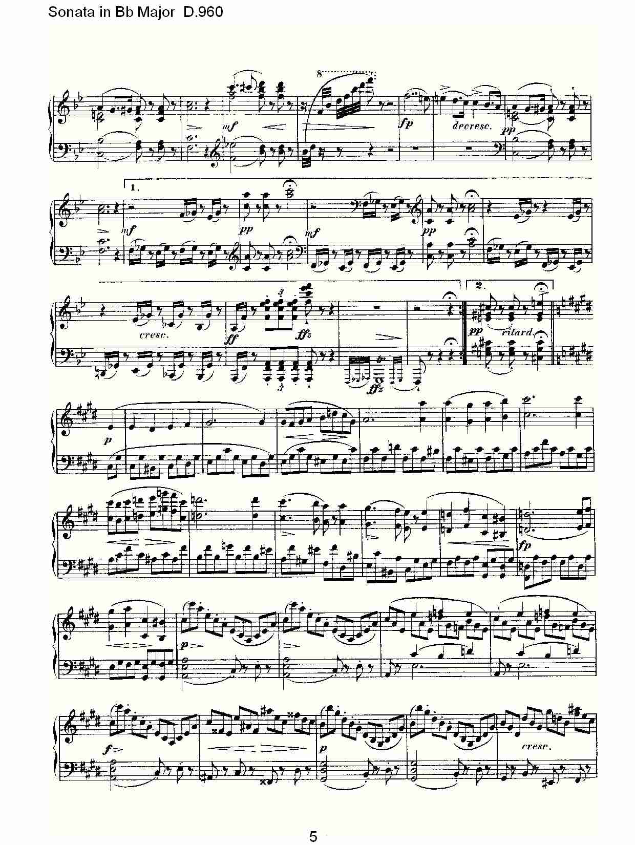 Sonata in Bb Major D.960  Bb大调奏鸣曲D.960（一）