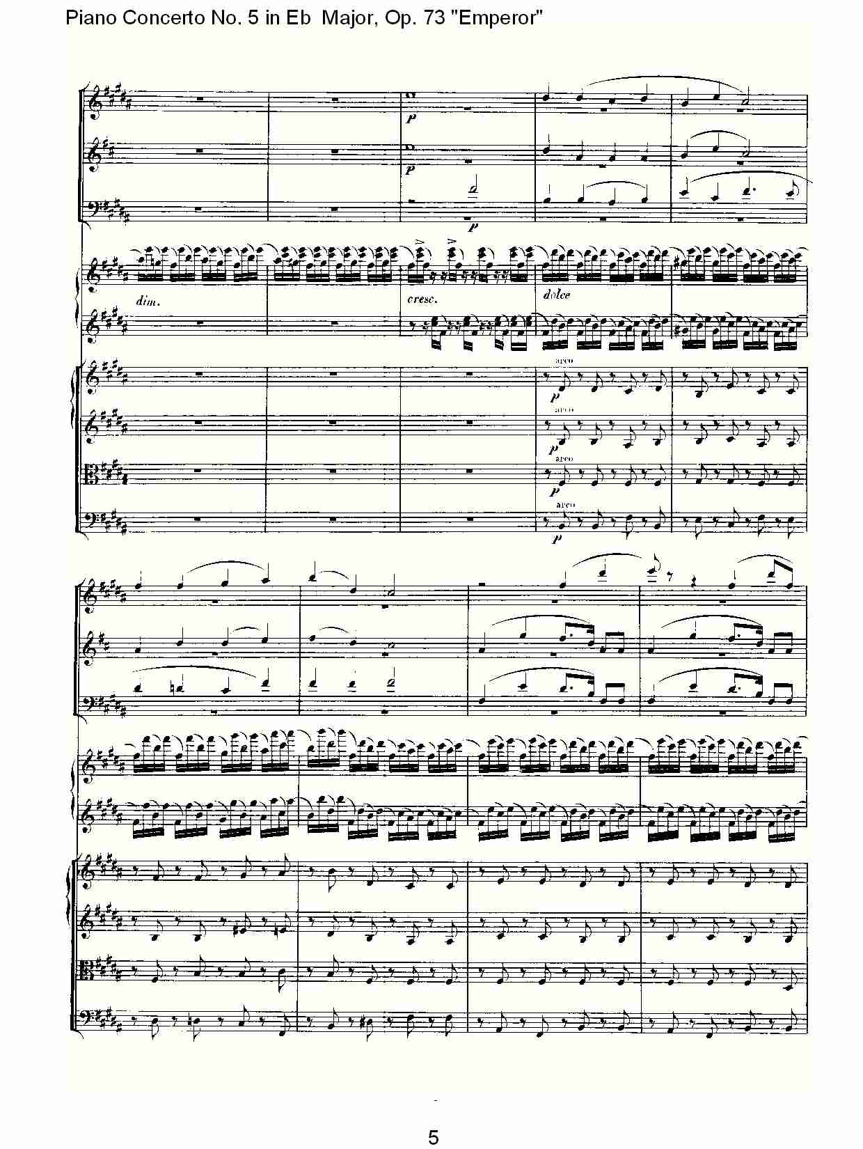 Eb大调钢琴第五协奏曲 Op.73“皇帝”第二乐章